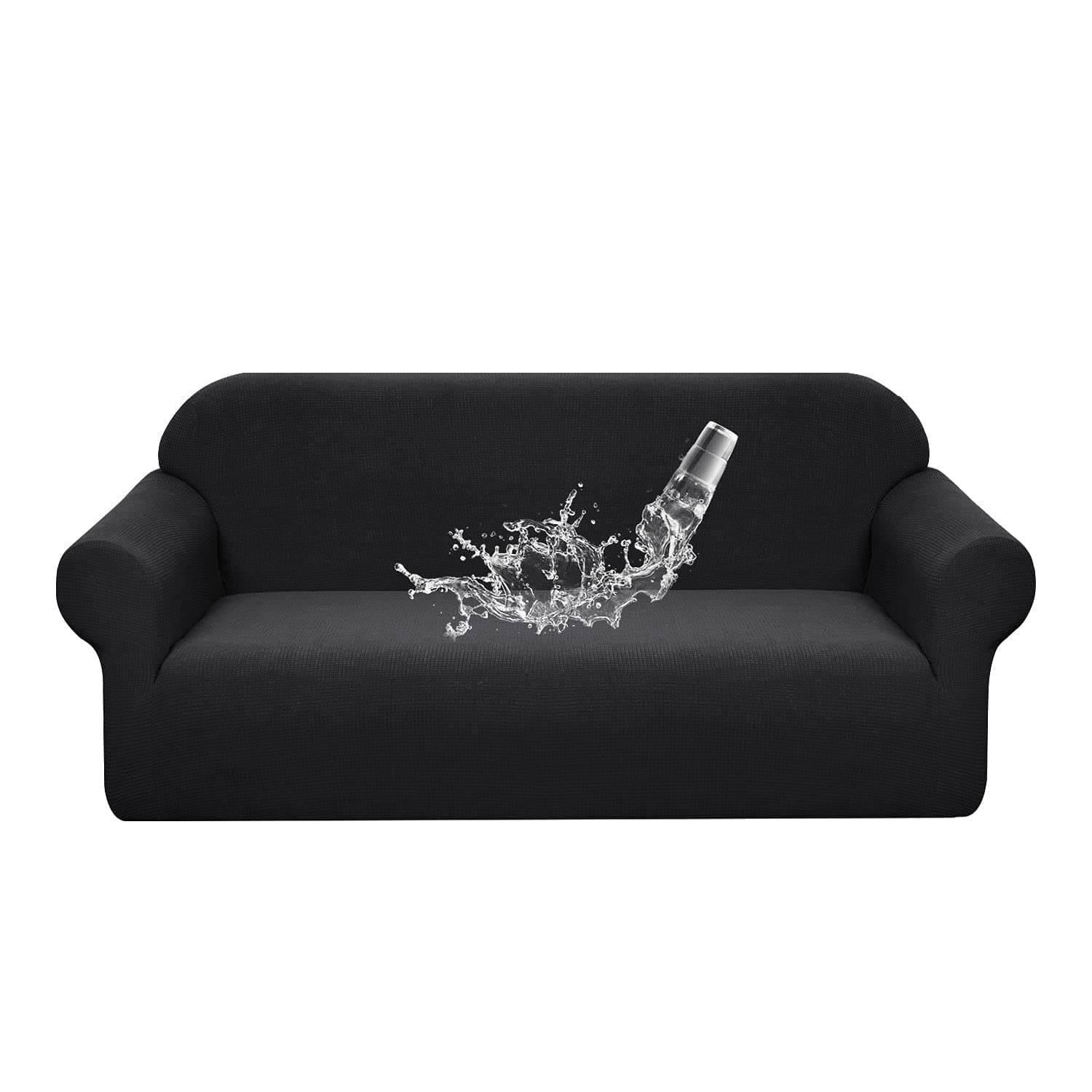 Granbest Premium Waterproof Sofa Cover High Stretch Couch Slipcover Super Soft Fabric Couch Cover (Black, Medium)