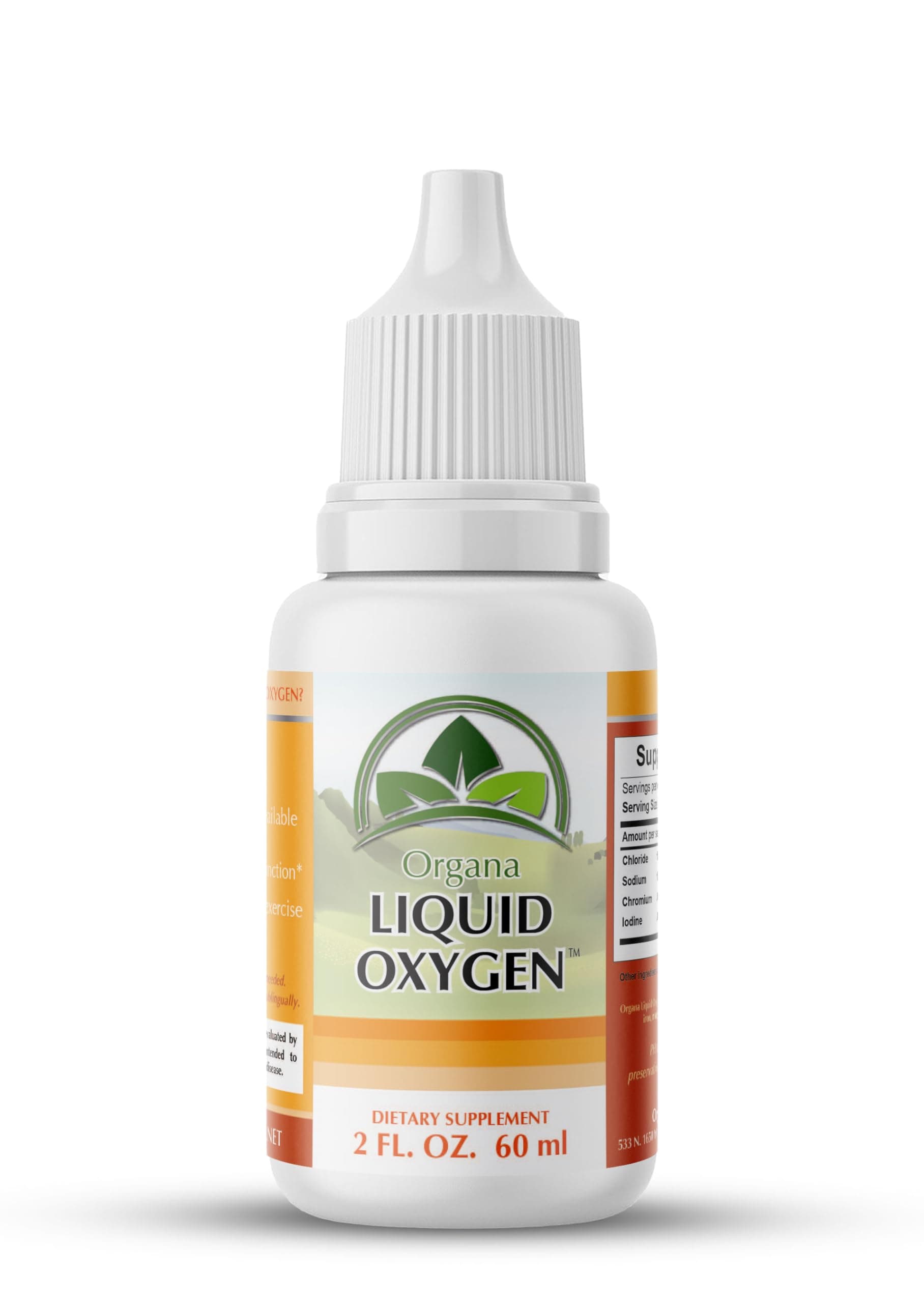 Liquid Oxygen Drops By Organa -100% Natural, Premium, Stabilised & Concentrated Liquid Oxygen 60mls - Boost Immune System, Alleviate Fatigue, Enhanced Mental Clarity & Cellular Respiration