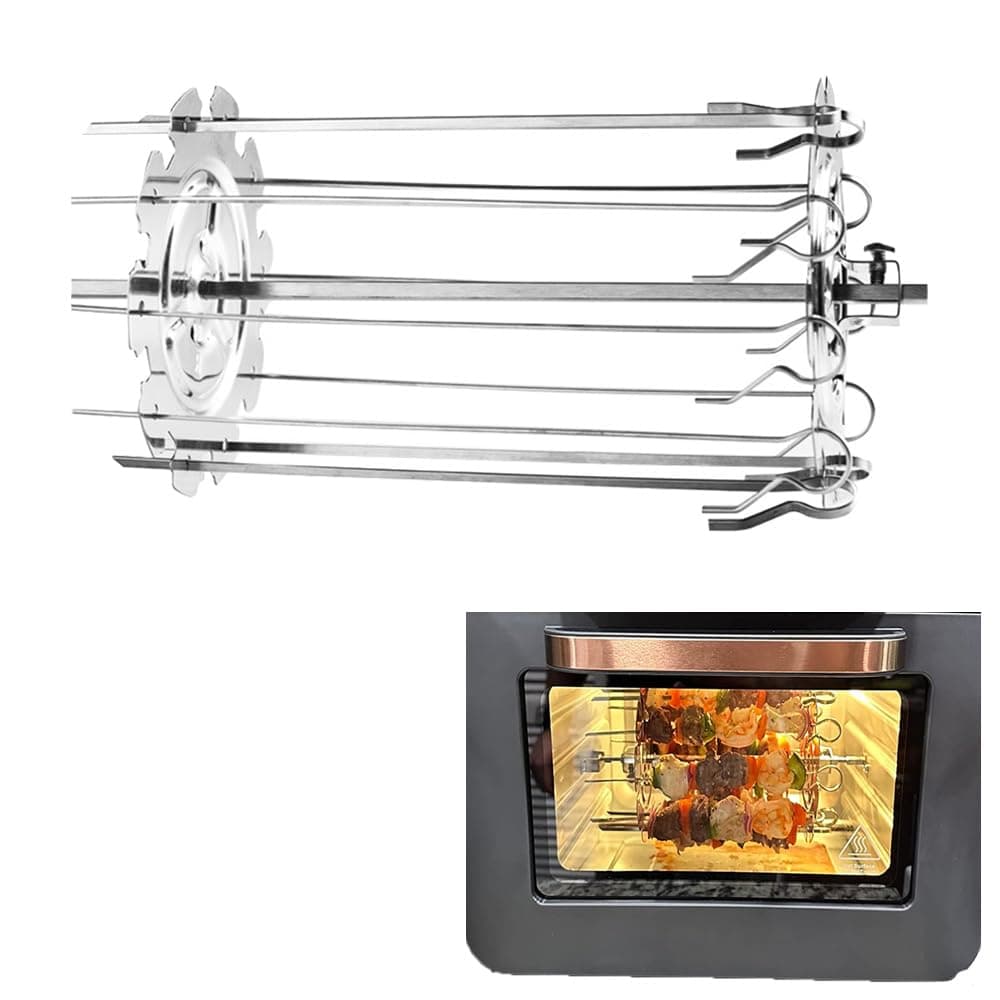 ZSooner BBQ Steel Metal Roaster Rotisserie Skewers Needle Cage Oven Kebab Maker Grill