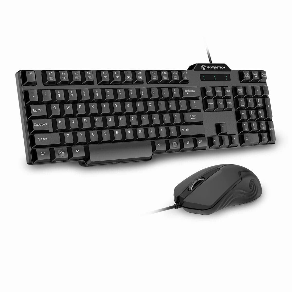 GOFREETECH Wired Keyboard and Mouse Combo, Computer USB Office Keyboard with 6 Feet USB Cable and 3 Button Mouse, Support Windows 10/8 / 7 / Vista/XP, Mac, Linux, Black, (Keyboard and Mouse)