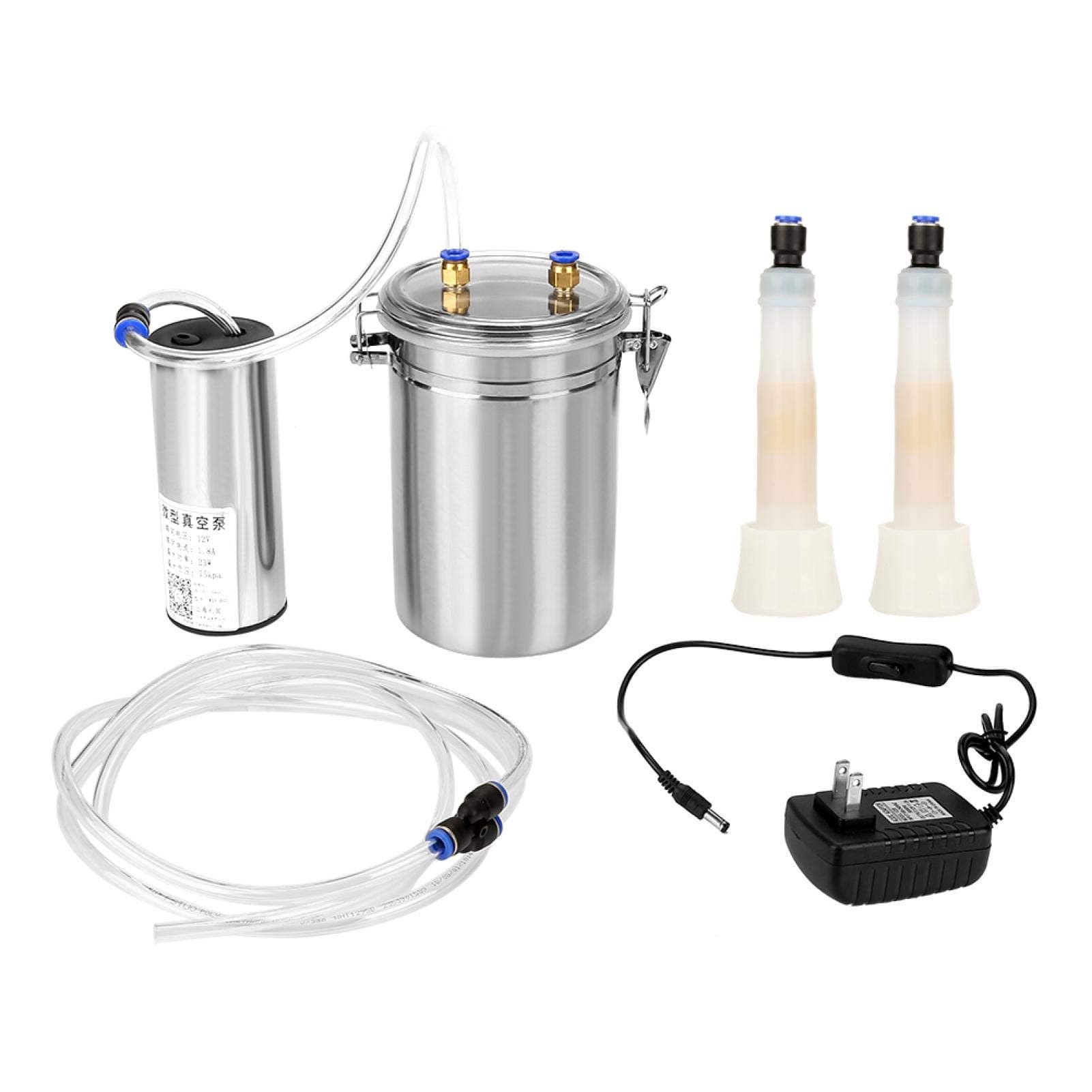 2L Electric Milking machine, Goat & Cow Milking Supplies Portable Stainless Steel Milking Supplies(US-COW)