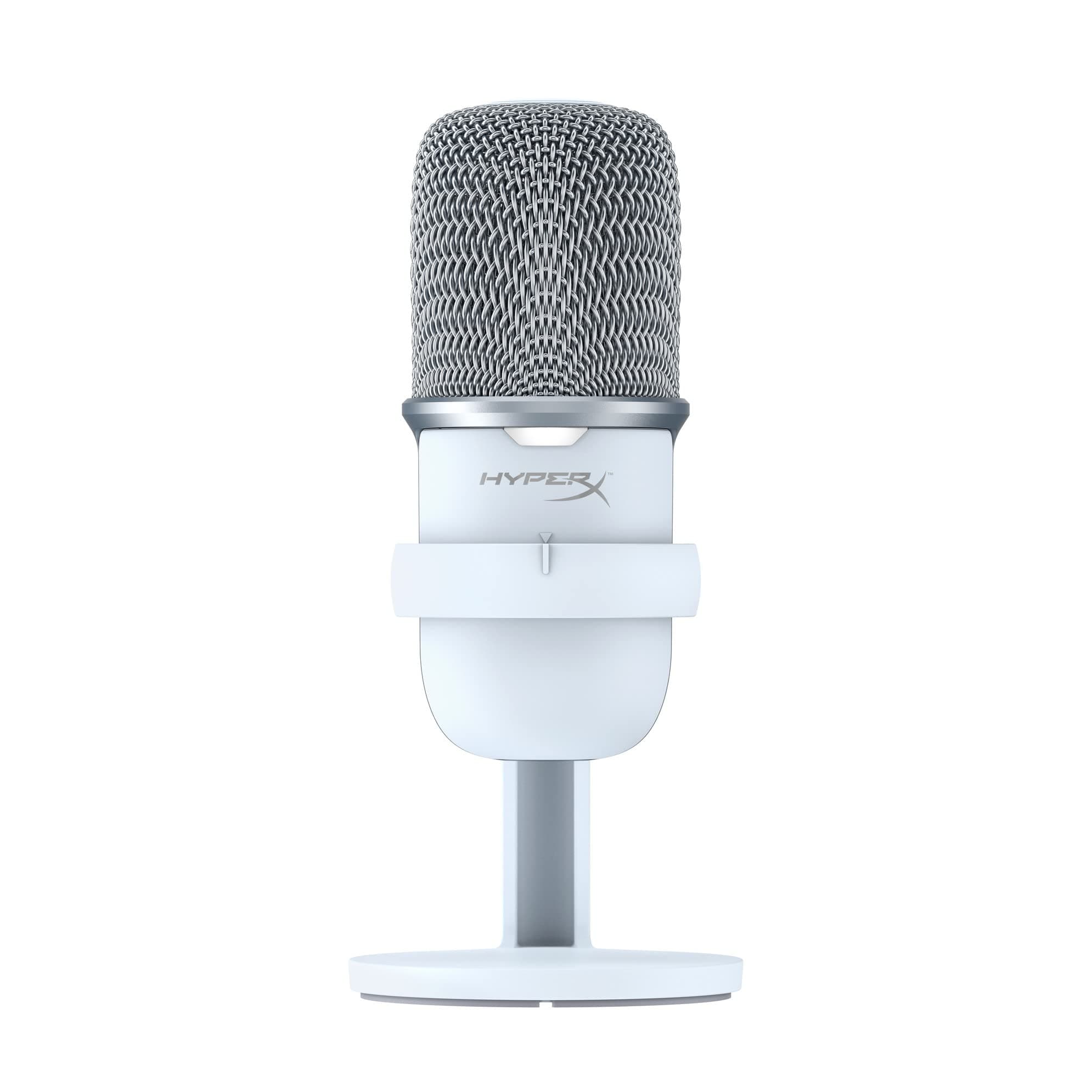 Hyper X SoloCast 519T2AA USB Stand-Alone Microphone, White, For Telework/Streamer/Content Creator/Gamers Compatible with PC, PS4, PS5