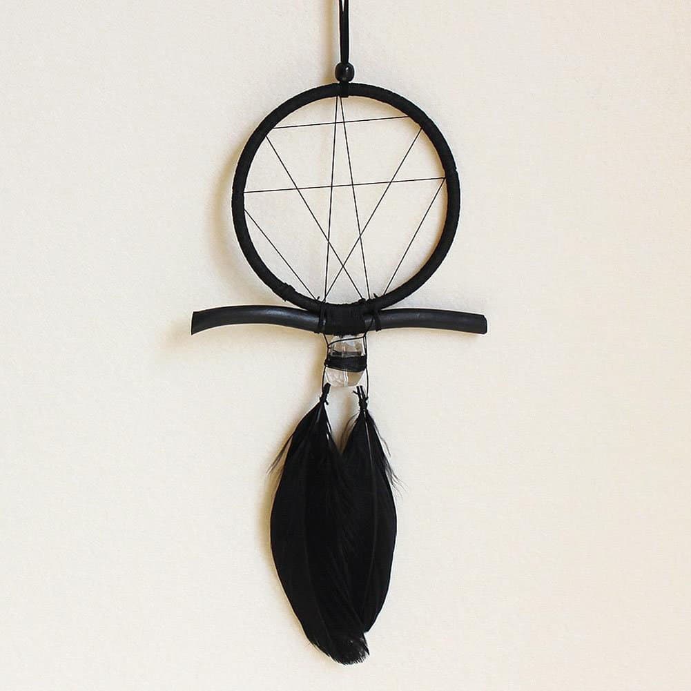 Mysterious Black Feather Dreamcatcher Big Indian Pendant Dream Filter Car Accessories Home Decoration Crafts