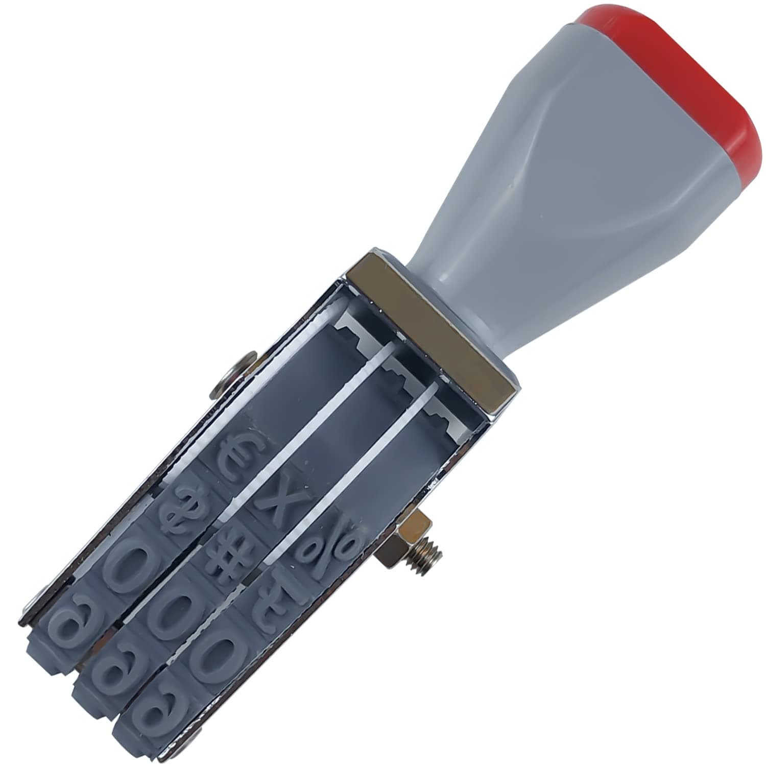 SUUJI 3 Digit Adjustable Rubber Number Stamp - Multi-Functional Rotating Symbol Business Stamp for Price Tags