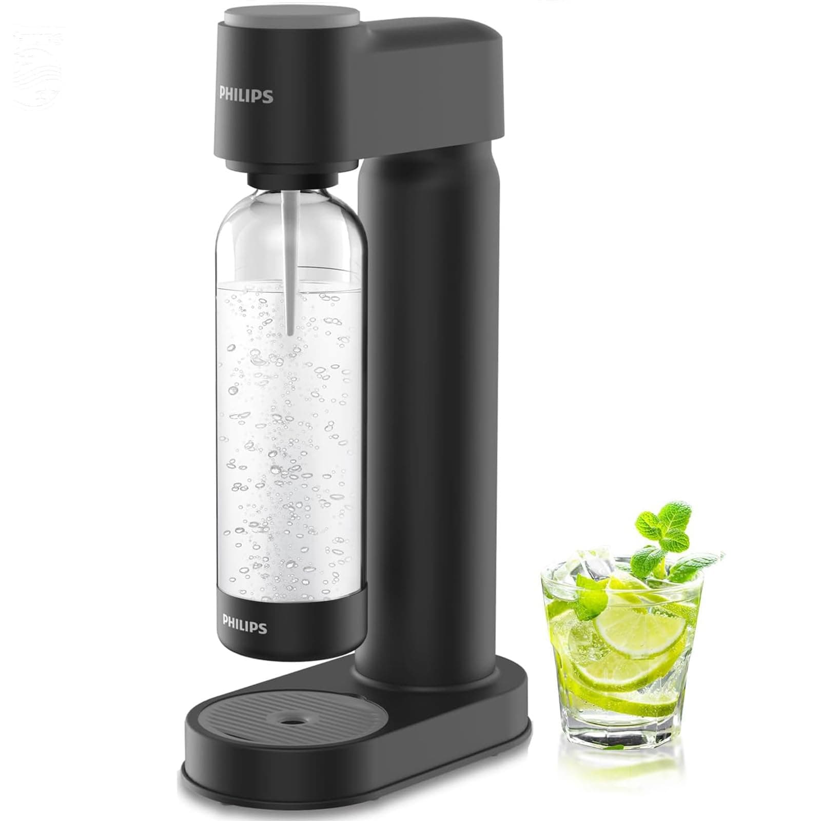 Sparkling Water Maker Soda Maker Soda Streaming Machine Quick Twist for Easy Install, 1L Carbonating Bottle, Soda Water Maker, Compatible with 60L CO2 Carbonator(NOT Included), ADD4901BKOQ/37