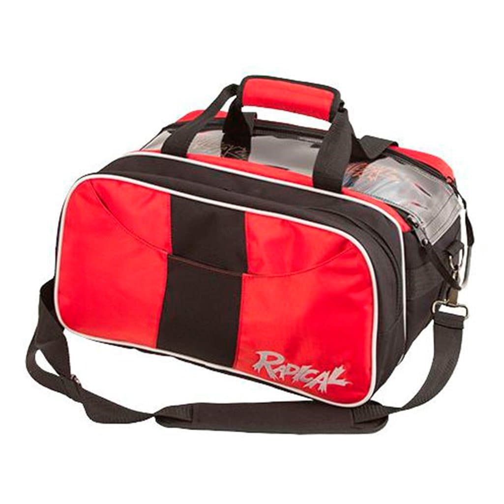 Radical Double Tote with Shoe Pouch Bowling Bag, Black/Red