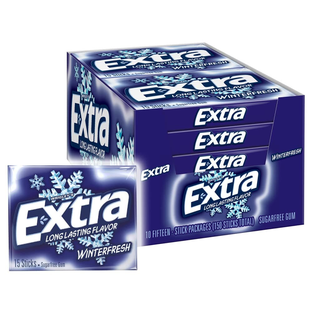 Extra Gum Wrigleys Extra Winterfresh Gum, 15 Count Sticks (10 Pack)