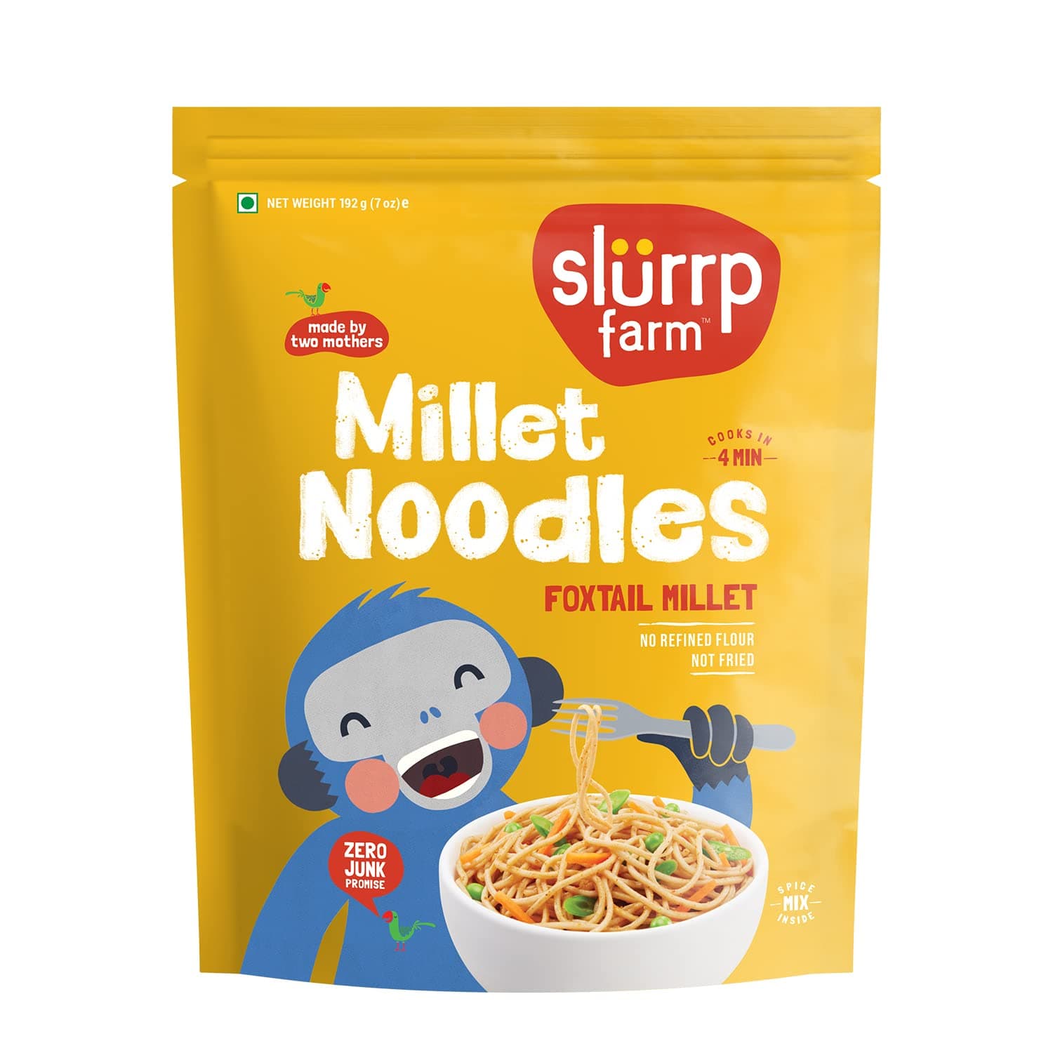 Millet Hakka Noodles Classic Masala Millet Noodles 192g | NO White Flour | Not Fried, No MSG