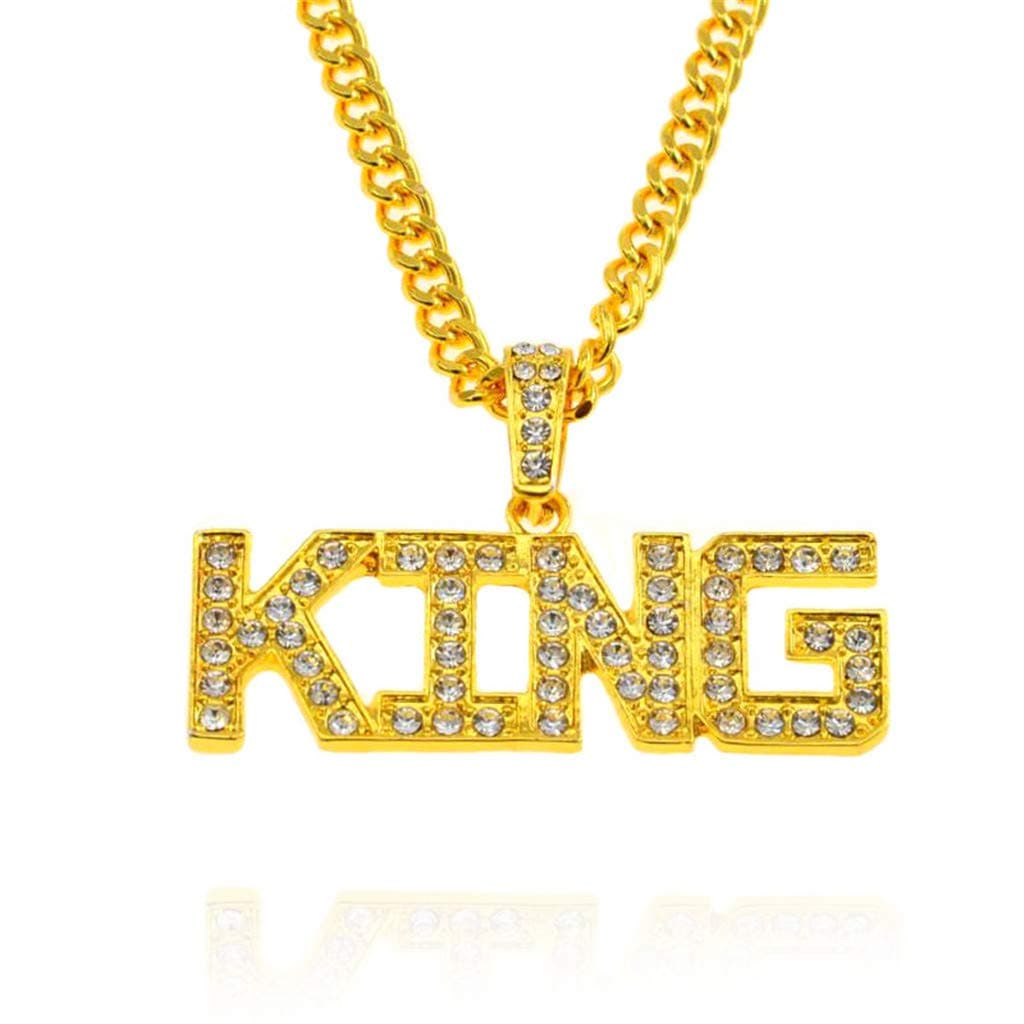 New Hip Hop Pendant European and American Trend Men's King Letter Necklace