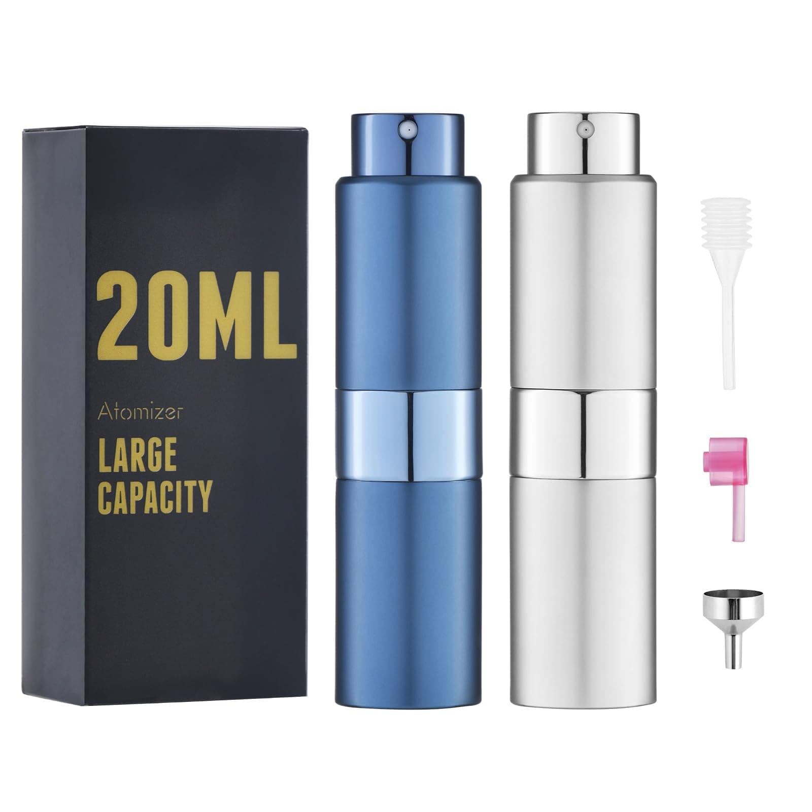 Perfume Travel Refillable Atomizer Bottle: Cologne Spray Mini for Refill - Empty Fragrance Sprayer for Men - Large Size 20ML