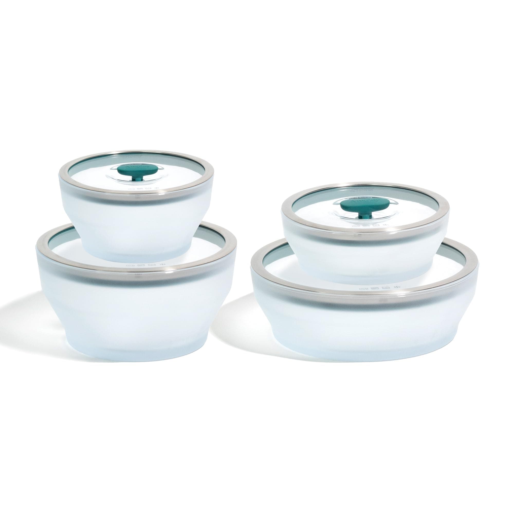 Anyday8-Pc Microwave Cookware & Glass Food Storage Set with Glass Lids | Plastic-Free Containers | Stackable Airtight Steamer with Vented Lid for Microwave-Safe Reheating & Steaming Vegetables, Rice