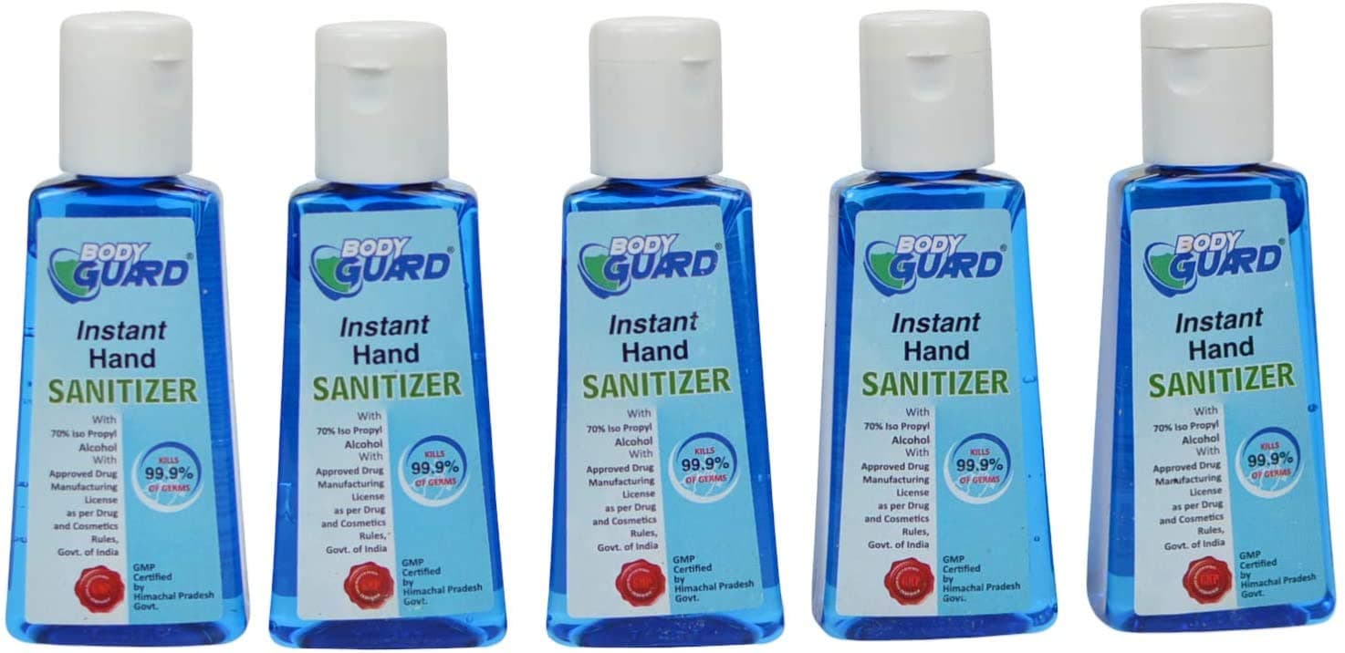 Bodyguard Instant Hand Gels Sanitizer Travel Pocket Size 25ml UK Seller x 5 Bottles