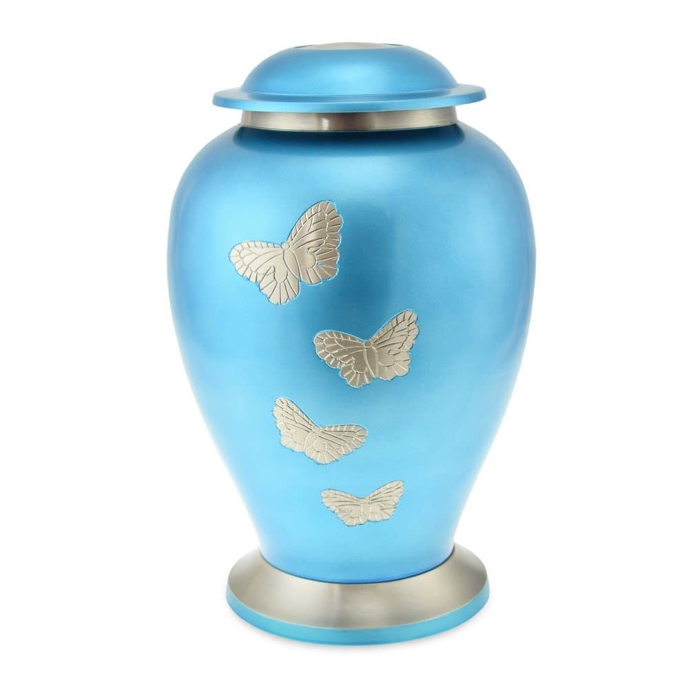 Cherished Urns Blue Butterfly Adult Cremation Urn for Ashes