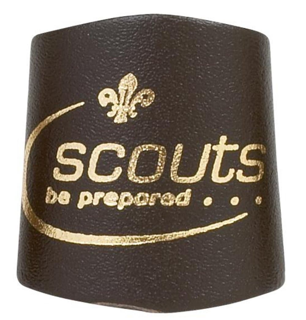 Gold Embossed Leather Scout Woggle - Official Scout Product