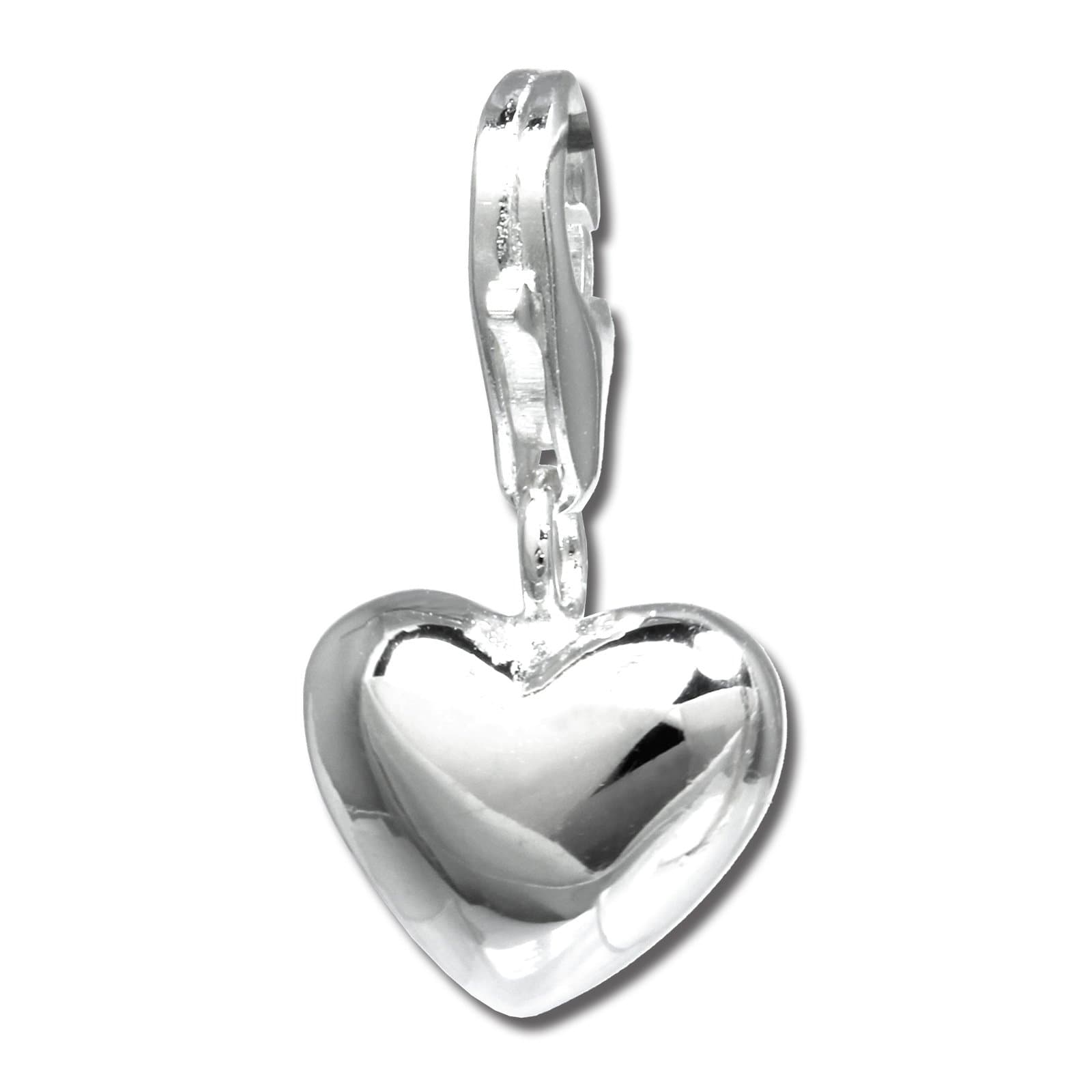 SilberDream Charm shiny heart 925 Sterling Silver Pendant Lobster Clasp FC3144