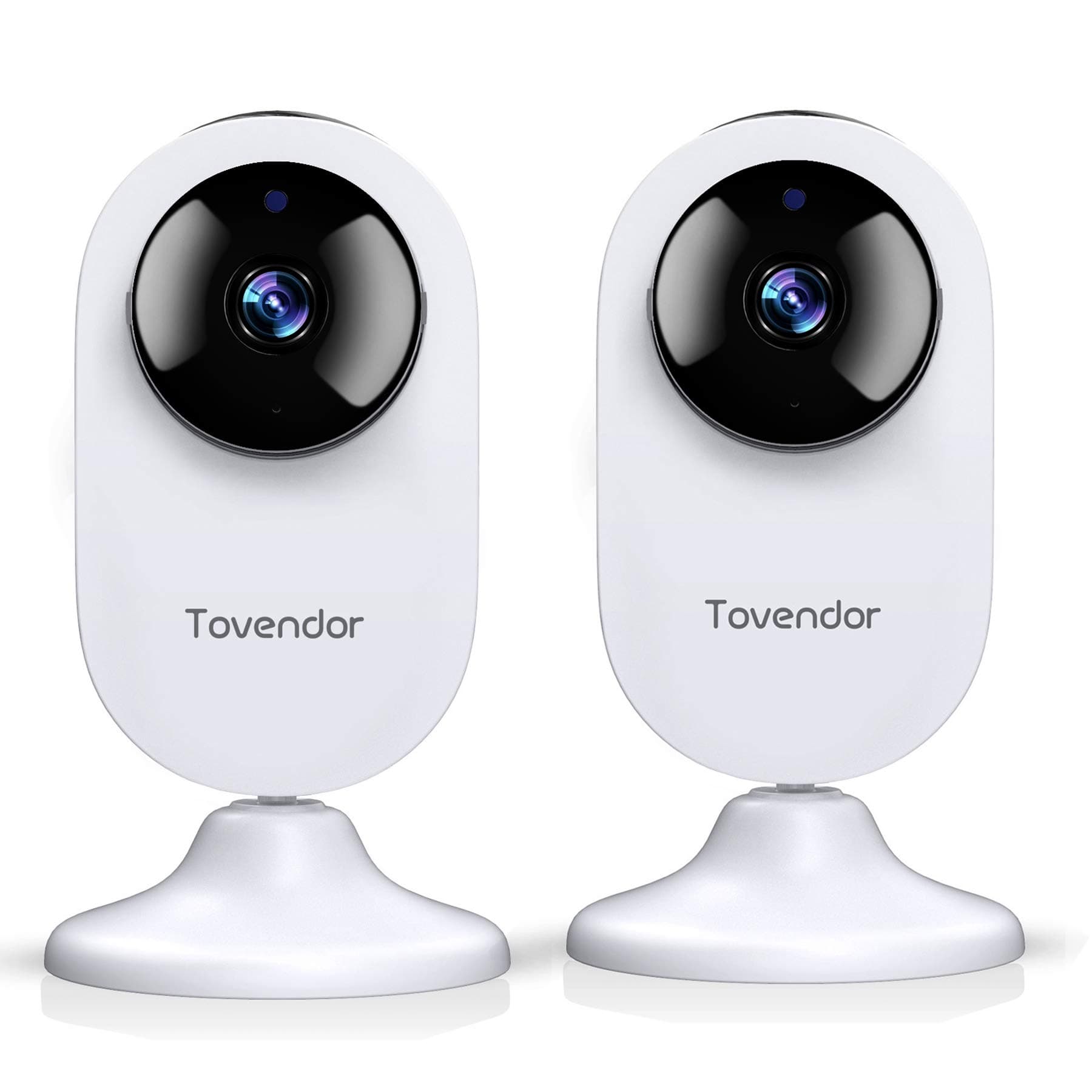 Mini Smart Home Camera, Tovendor 1080P WiFi IP Security Camera with Cloud Storage/Night Vision/Motion Detection, Wide Angle Nanny Baby/Pet Monitor with Two Way Audio, 2 Pack