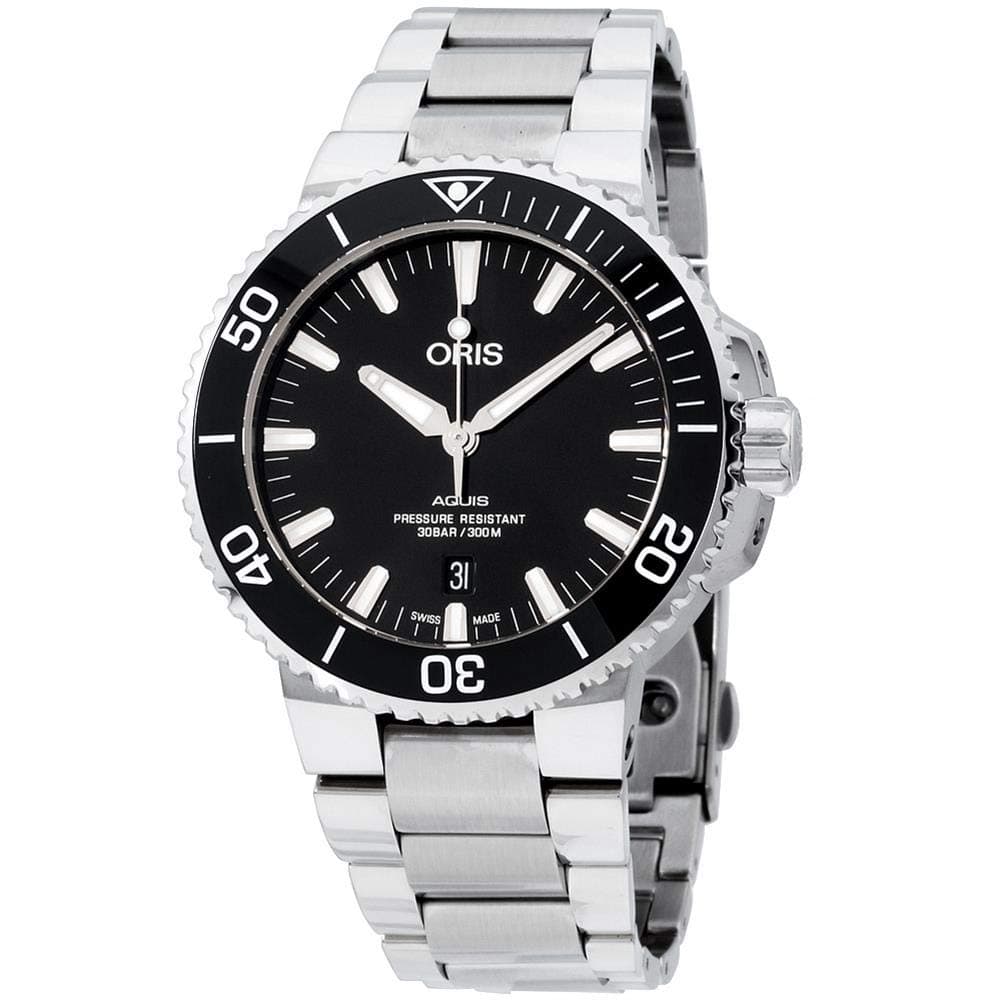 Aquis Date Black Dial Stainless Steel Men's Watch 73377304134MB