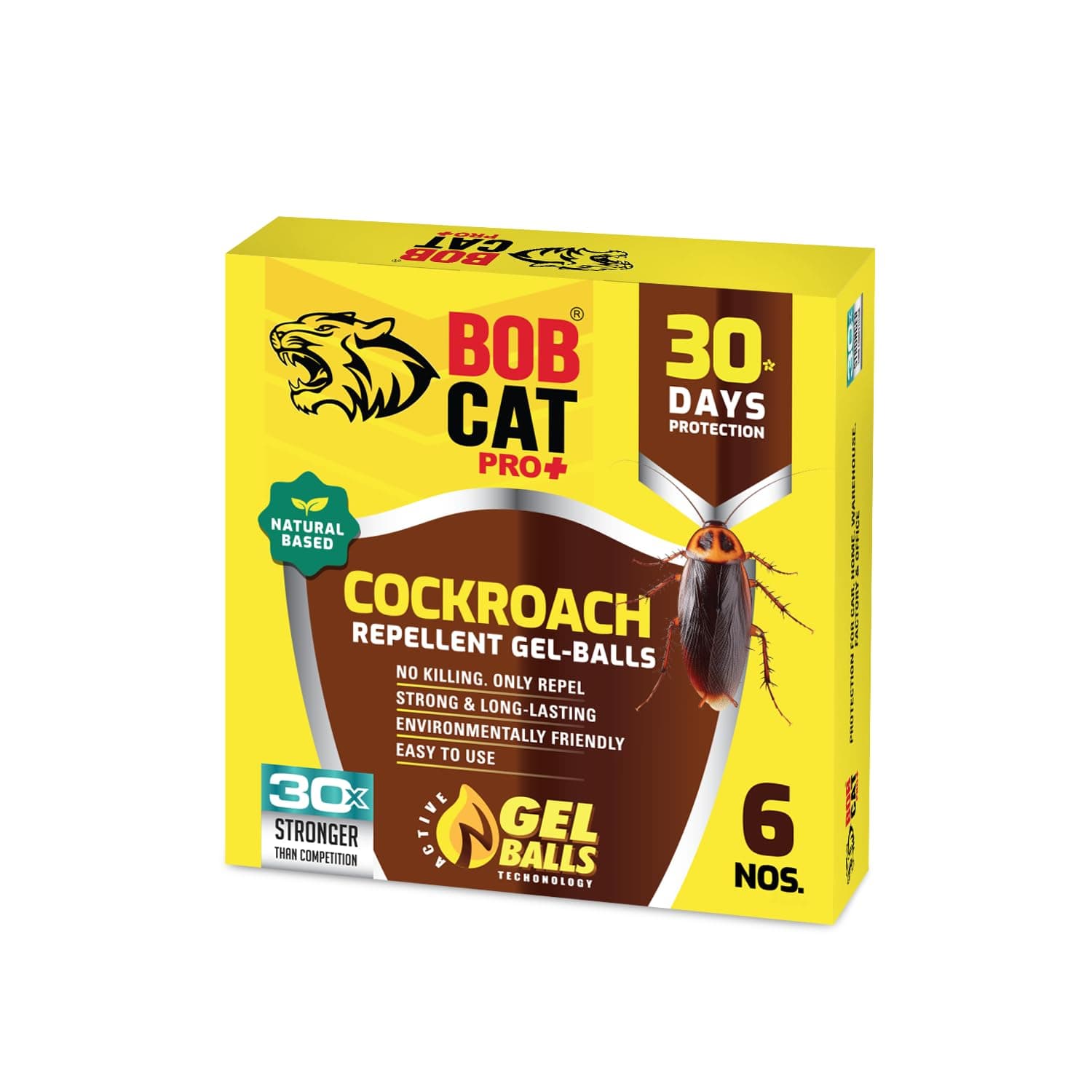 Cockroach Repellent Gel | 100% Herbal & Natural Formula | Most Effective Long-Lasting 30 Days Protection | Eco-Friendly & Safe | For Kitchen, Bathroom, Home, Warehouse, Factory & Office | Pack of 6 | FORMULATION 10X