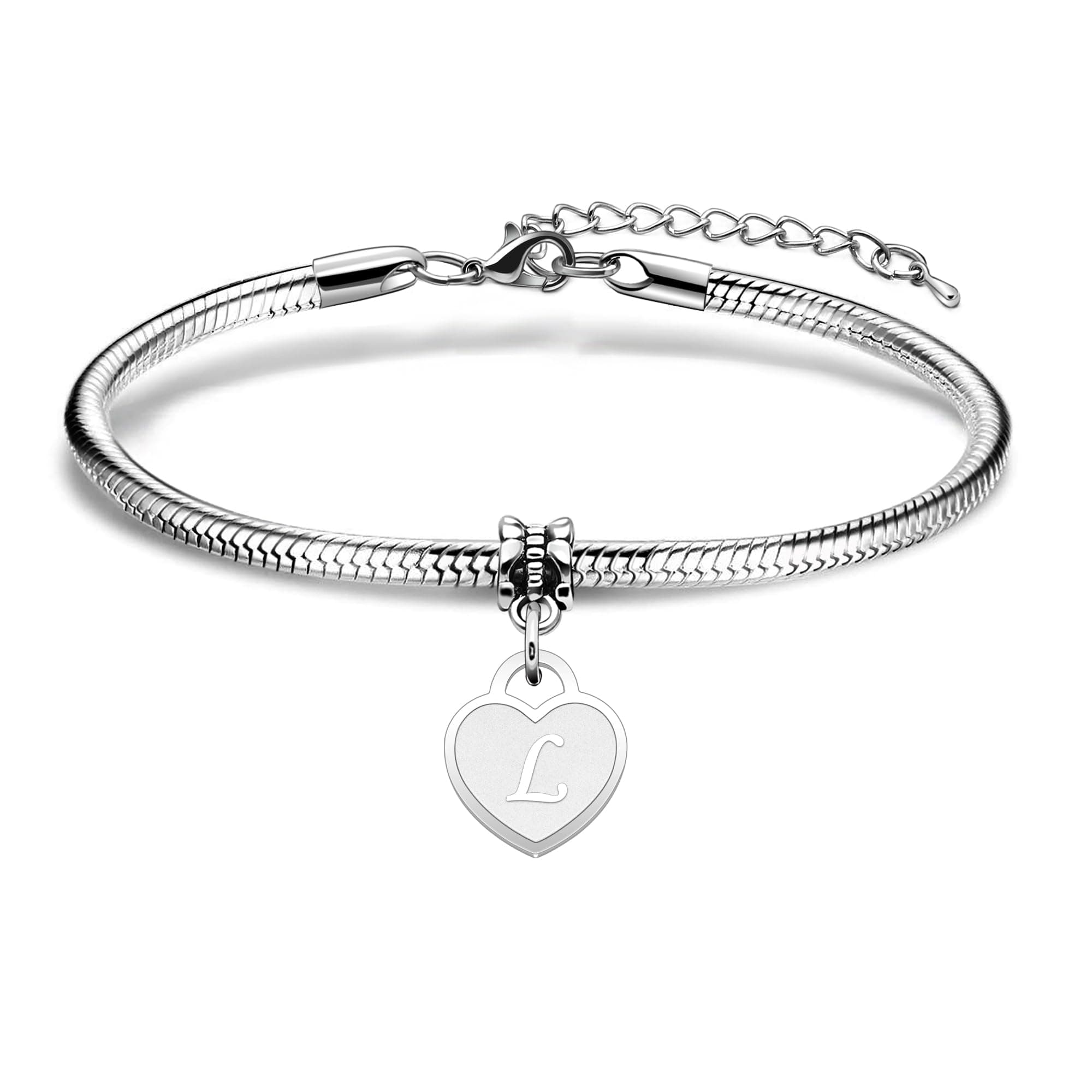 Initial Letter Bracelet for Women and Girls.Silver Bracelet Gifts Adjustable A-Z Charm Bracelets Jewellery