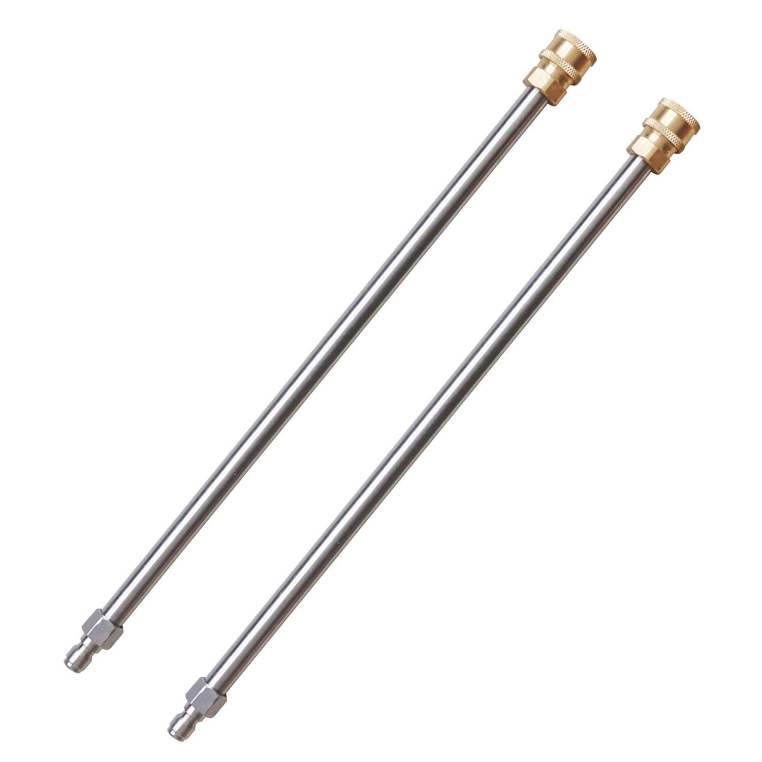 Xiny Tool Pressure Washer Extension Wand, 17 Inch Stainless Steel with 1/4" Quick Connect Power Washer Lance, 2 Pack