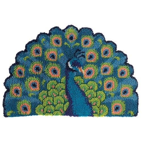 Craftways Peacock Fan Latch Hook Kit