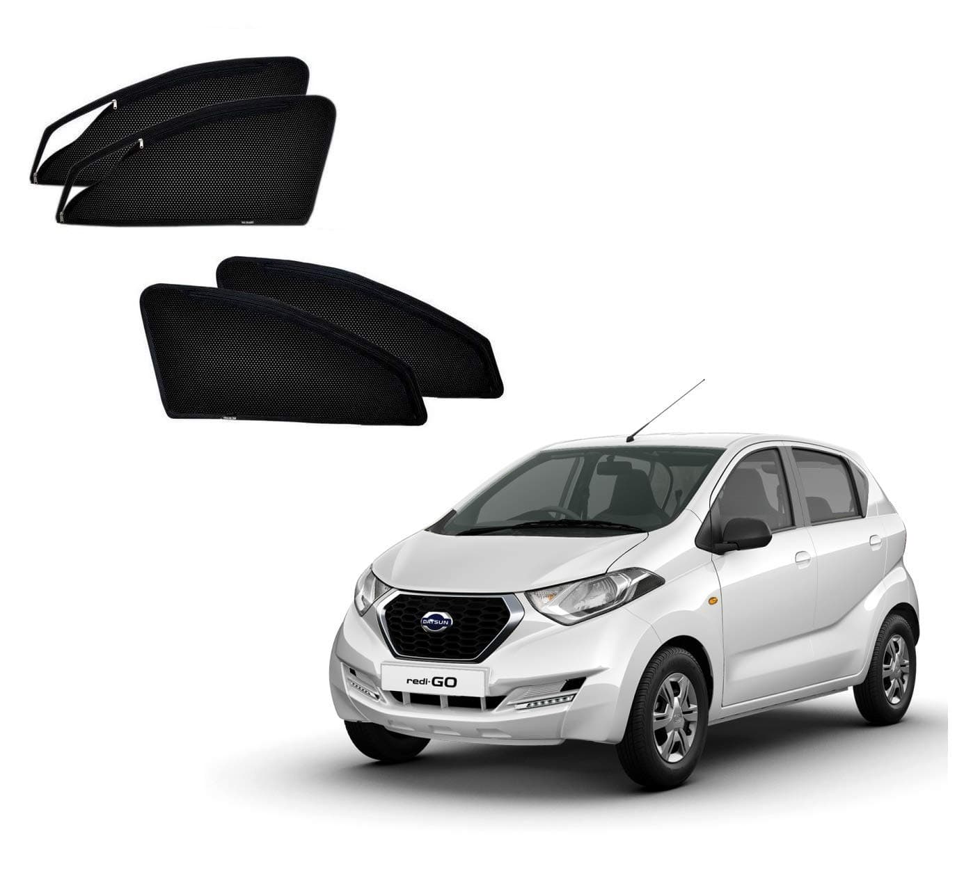 Kozdiko Zipper Magnetic Sun Shades Car Curtain for Datsun Redi Go