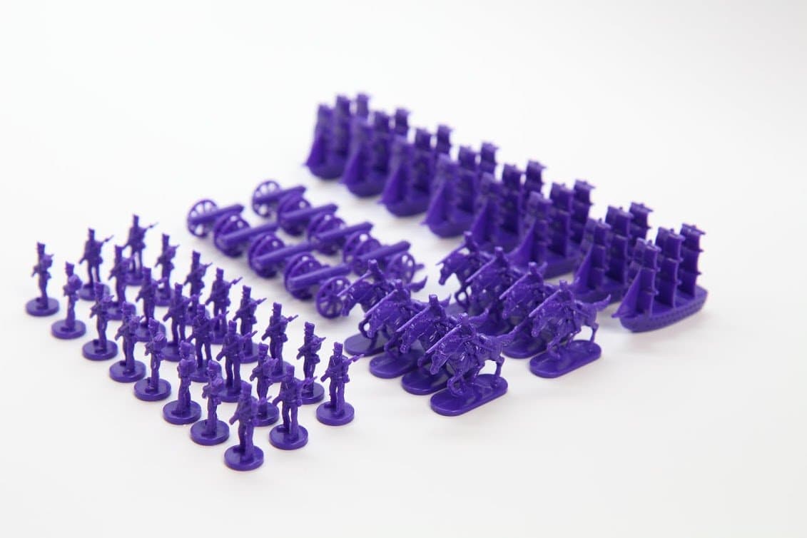 Napoleonic & Civil War Military Miniatures (Purple): Plastic Toy Soldiers Set: Infantry, Cavalry, Artillery, Ships