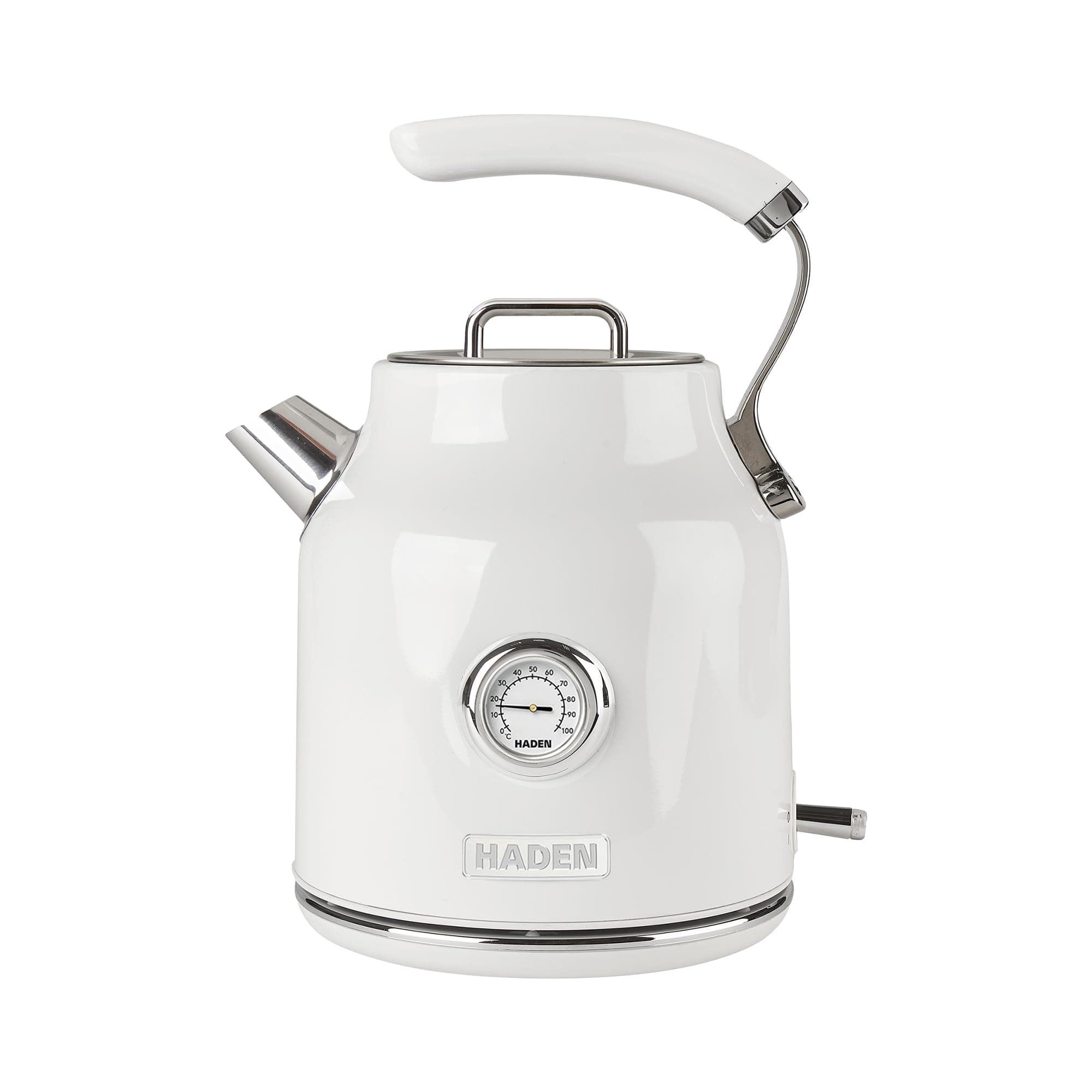 Haden Dorset 75073 Retro Stainless Steel Tea Kettle 1500W Boiling Water Kettle Ivory Electric Tea Kettle 1.7L Automatic Lock