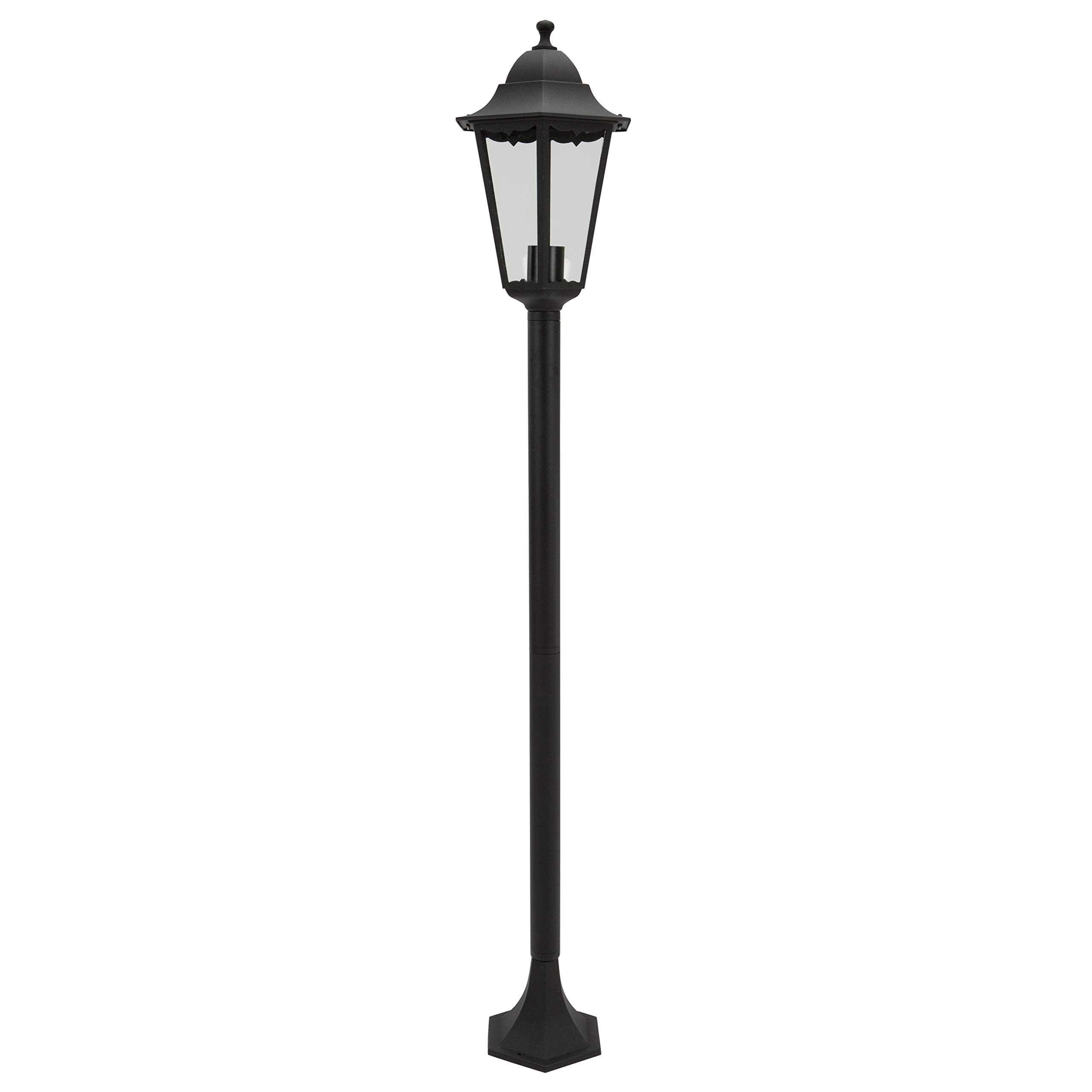 Outdoor Lantern, Garden Post, Aluminium & Glass, 125cm, Wired, 60 Watt, E27