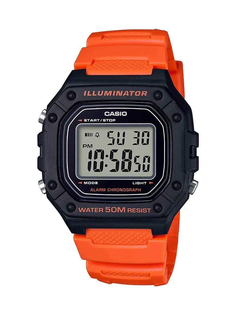 W218H Series | Men’s Digital Watch | 50M WR | 1/100 Second Stopwatch | 100 SEC Chronograph | LED Backlight | Countdown Timer | Daily Alarm | Hourly Time Signal | 7 Year Battery