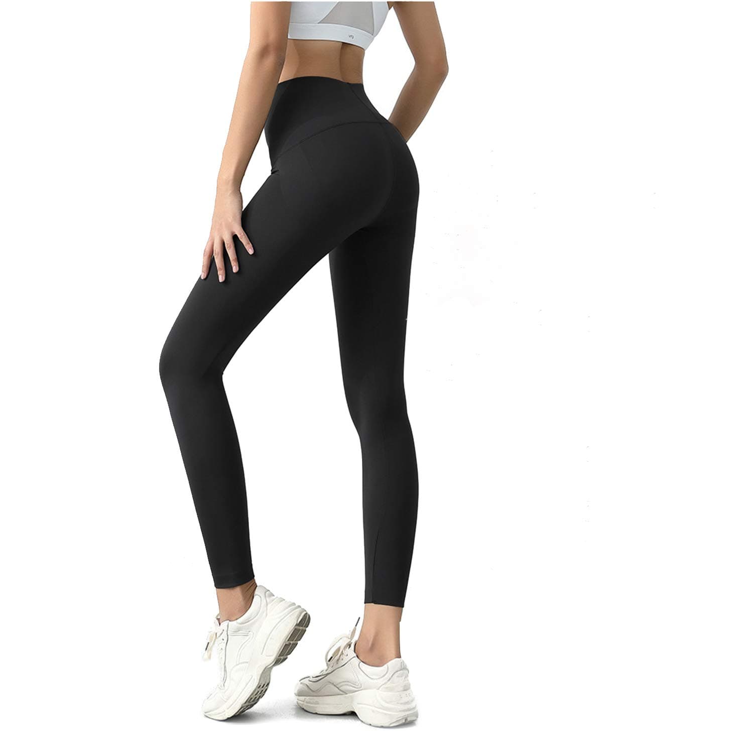 LOFFUWomen sauna suits,Neoprene Pants Hot Thermo Sweat Leggings (Black, L)