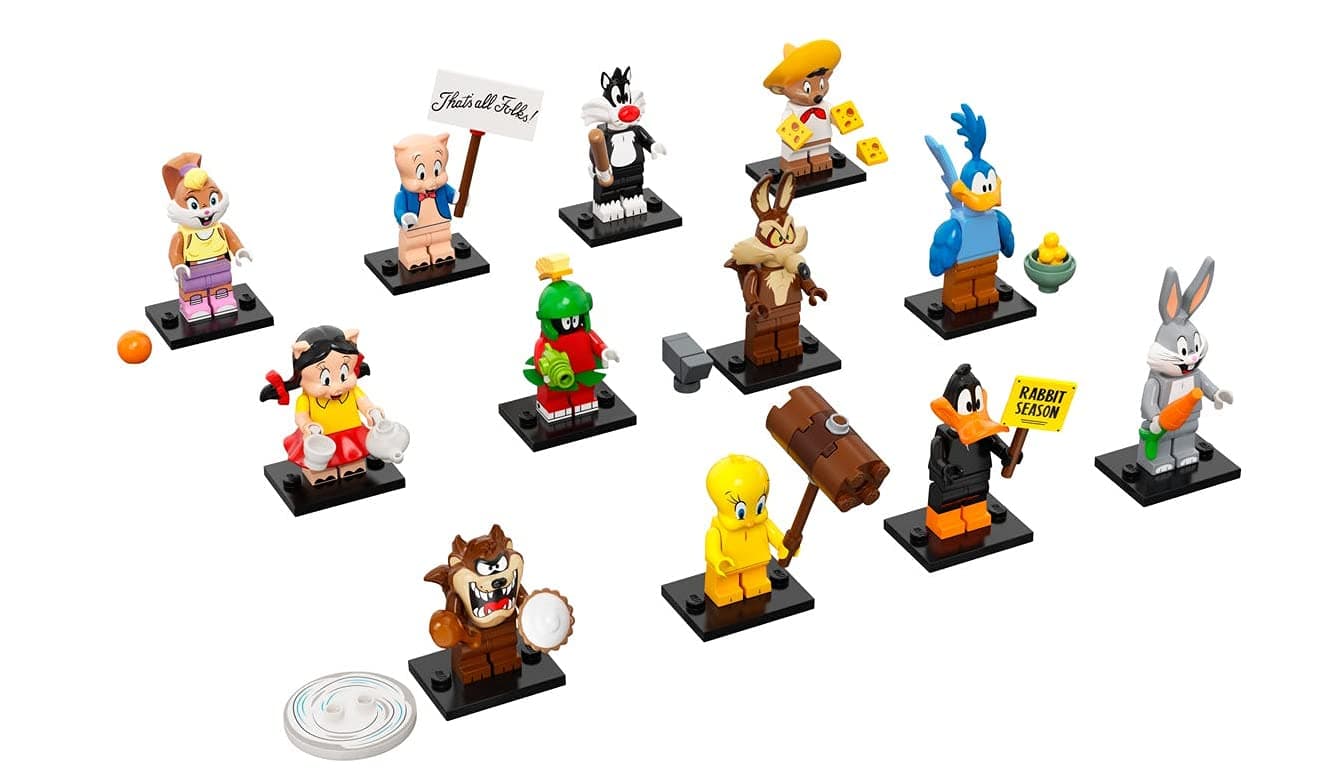 71030 Minifigures Looney Tunes Set, 1 Bag of 12 to Collect, Limited Edition Collection