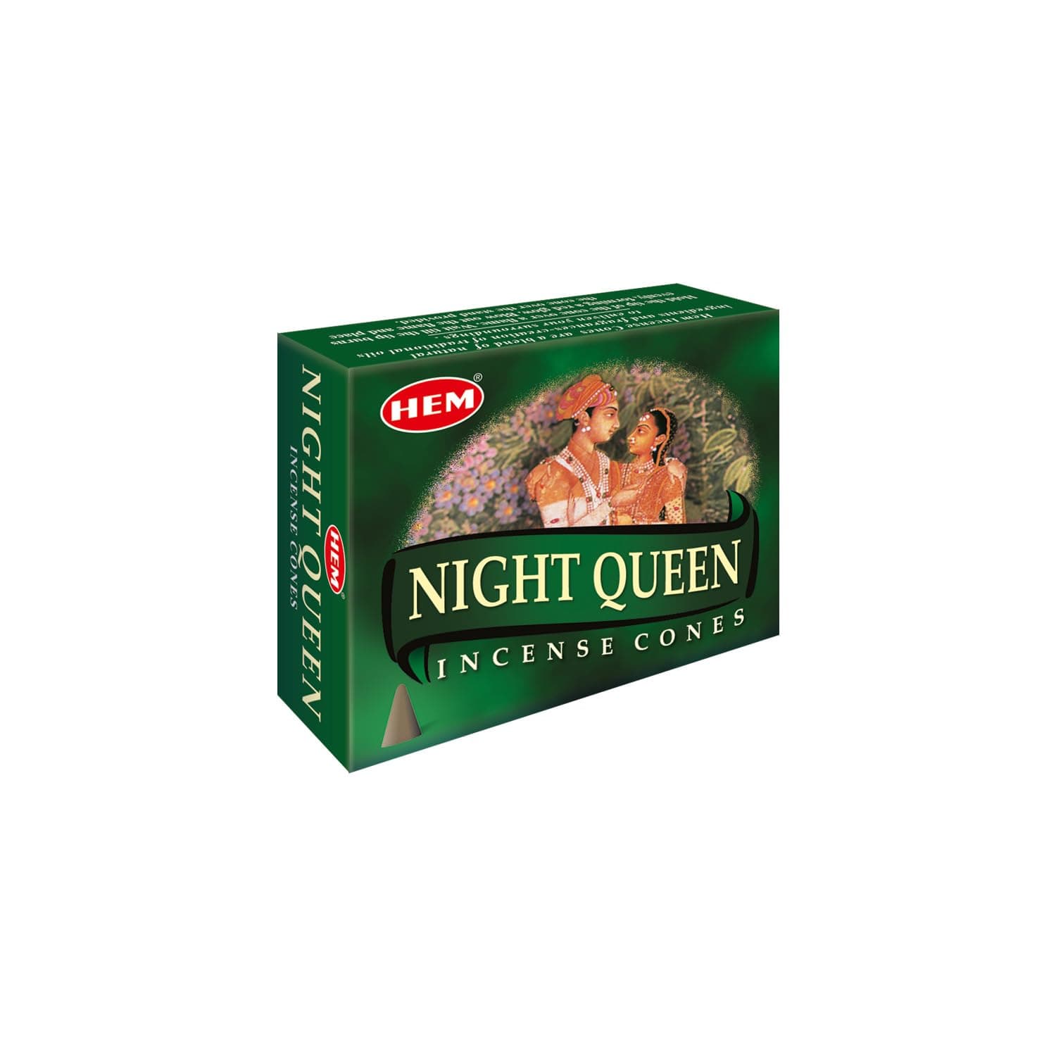 Hem Night Queen Incense Cones – Case of 12 Boxes (10 Cones Each) | Exotic Floral Aroma for Calmness, Positivity & Romance | Handcrafted Natural Cones for Meditation, Relaxation & Home Fragrance