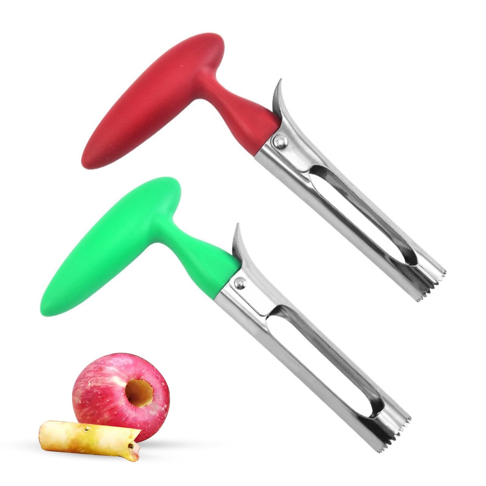 2Pcs Apple Corer Fruit Corers Apple Core Remover with Non-Slip Handle Durable Fruit Core Separate Divider for Pears Bell Peppers Fujis and Crispy Fruits Kitchen Gadgets Food Prep Tool