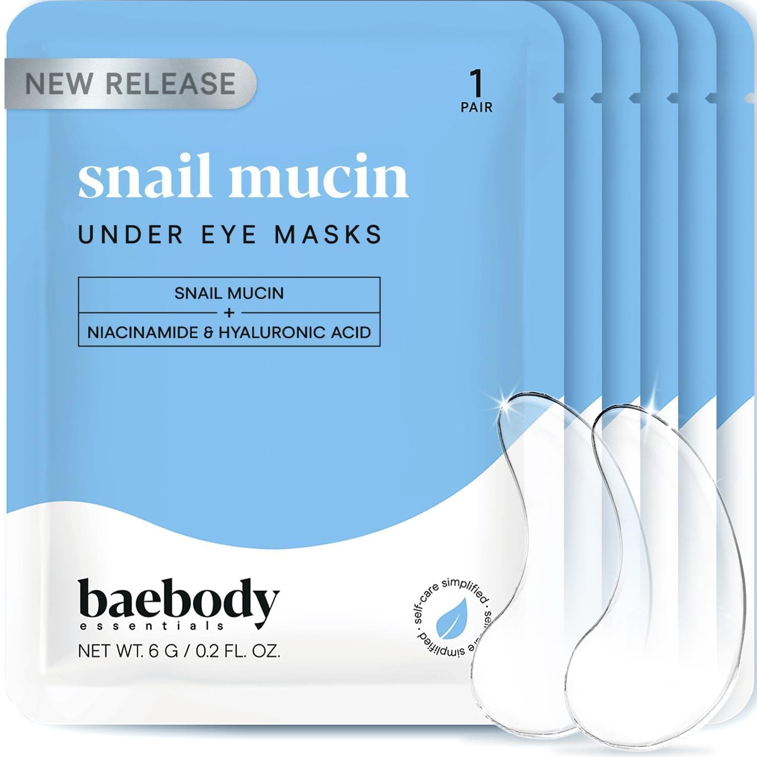 Advanced Snail Mucin Under Eye Masks (6 Pairs), Under Eye Patches for Puffy Eyes and Dark Circles, Hydrating Under Eye Patches to Reduce Fine Lines, Under Eye Patches Korean Inspired