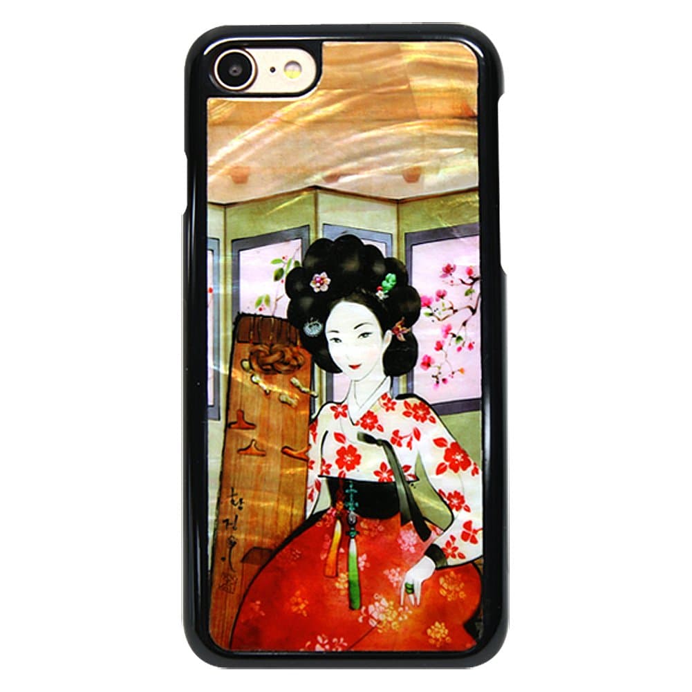 ARTIMO iPhone 7 Natural Mother of Pearl Case with Korean Traditional Pictures and Patterns Hwang Jin Hee