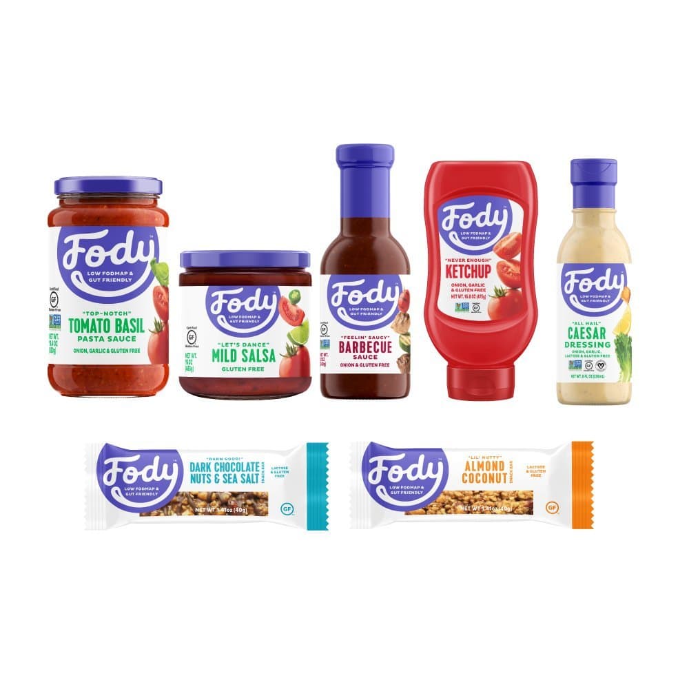 Fody Food Co, Intro Pack, Sauces and Snacks, Low FODMAP and Gut Friendly, Gluten and Lactose Free, 7 Count