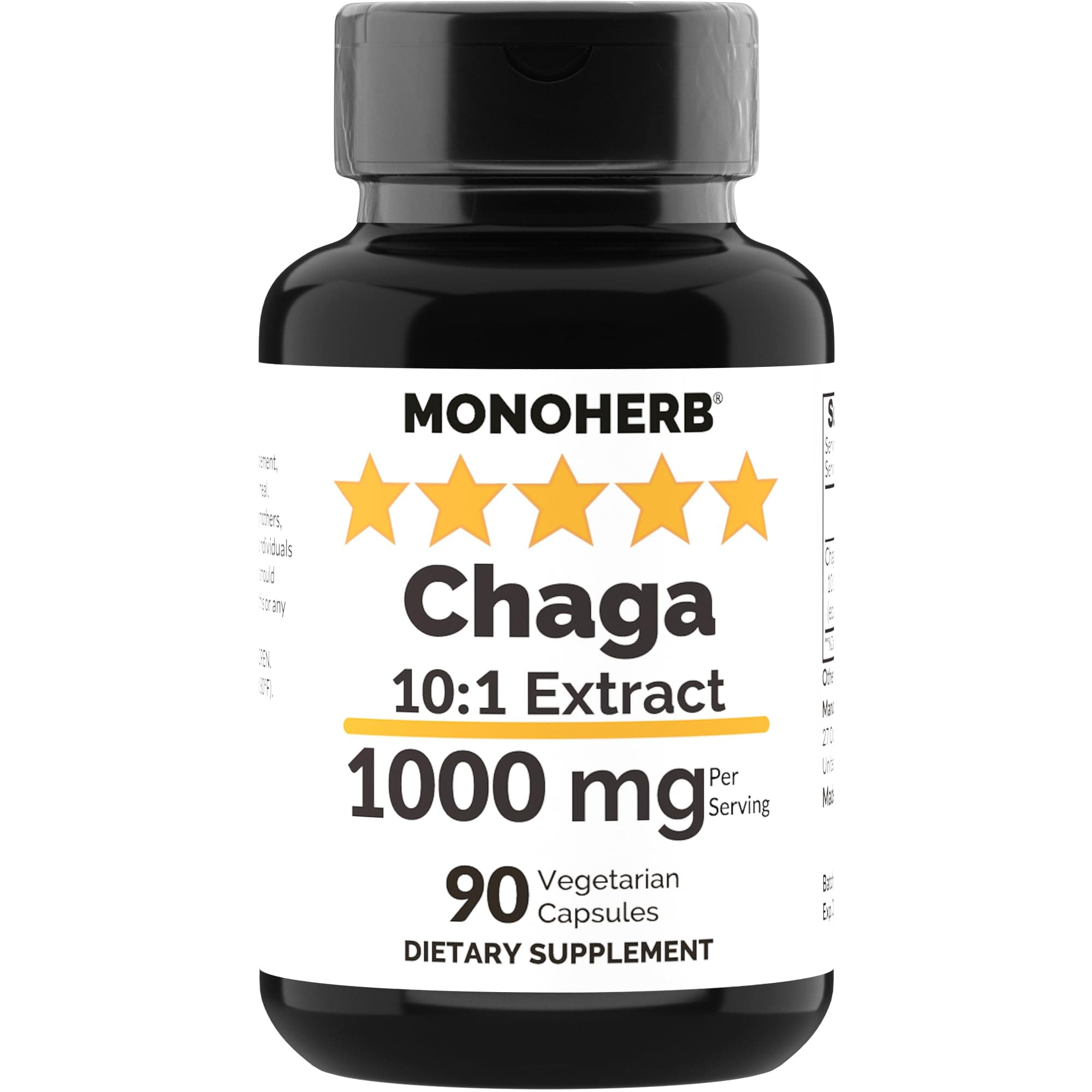 Chaga Mushroom Extract 1000 mg - 90 Vegetarian Capsules