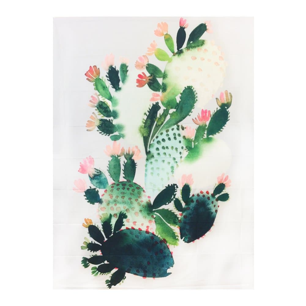 OLIA HOME Watercolor Cactus Wall Tapestry Fabric Wallpaper Tablecloth Home Decor(Cactus)