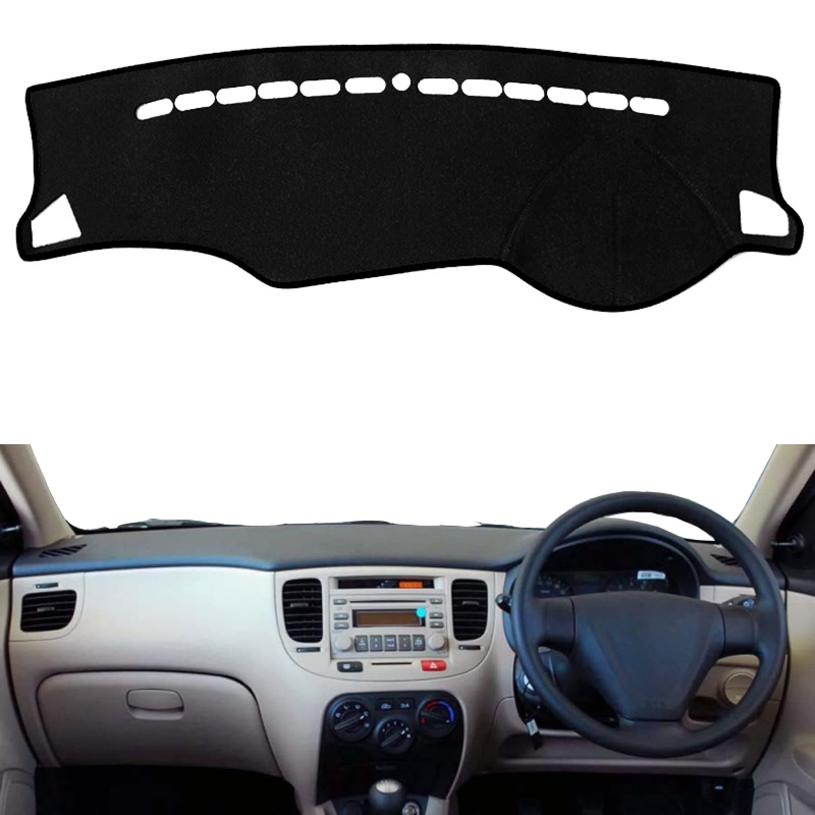 Car Dashboard Cover Dash Mat Carpet For Kia Rio New Pride Rio5 JB 2005 – 2011 LHD RHD 2 Layers Sunshade 2006 2007 2008 2009 2010