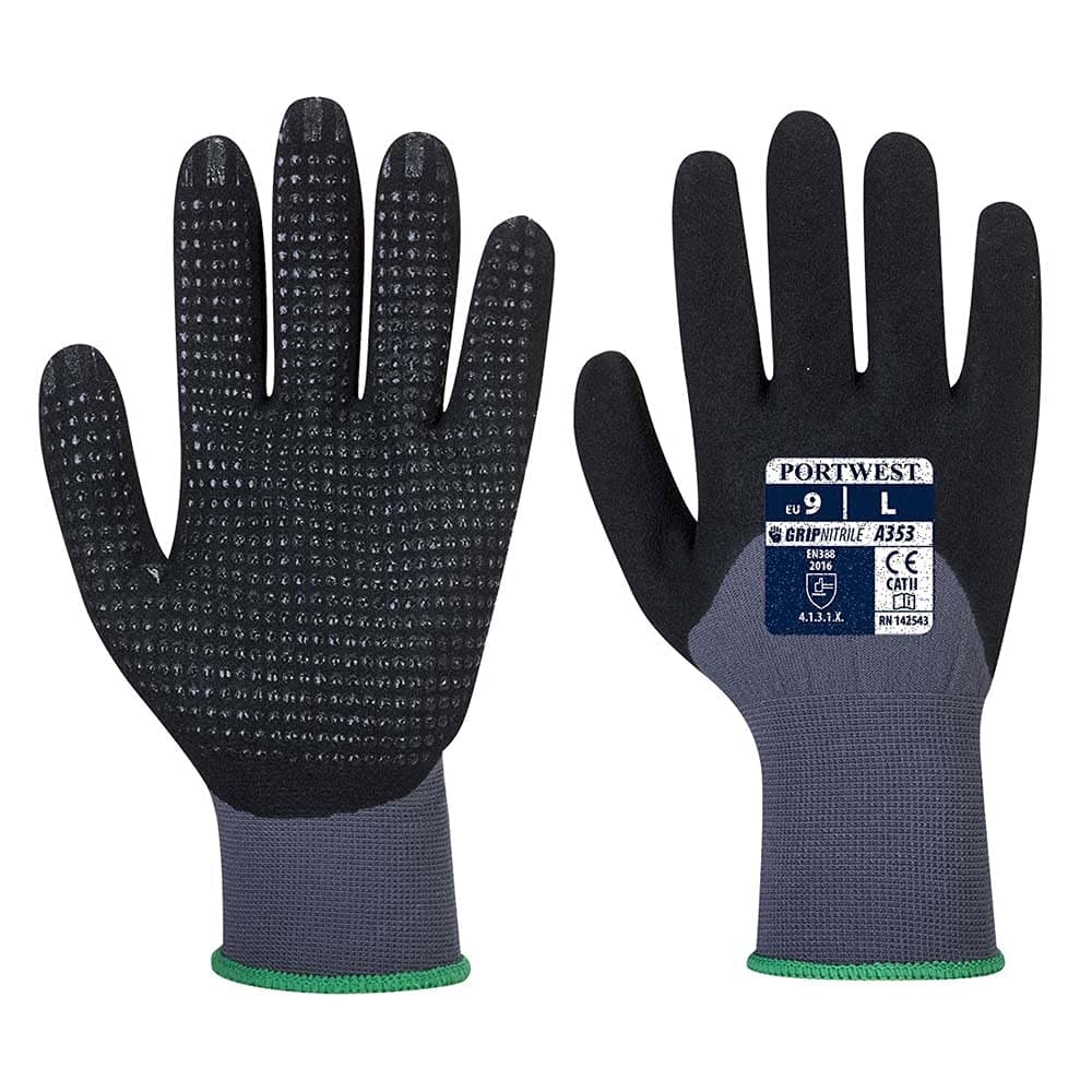 A353 Lightweight DermiFlex Ultra Plus Glove Grey/Black, Medium
