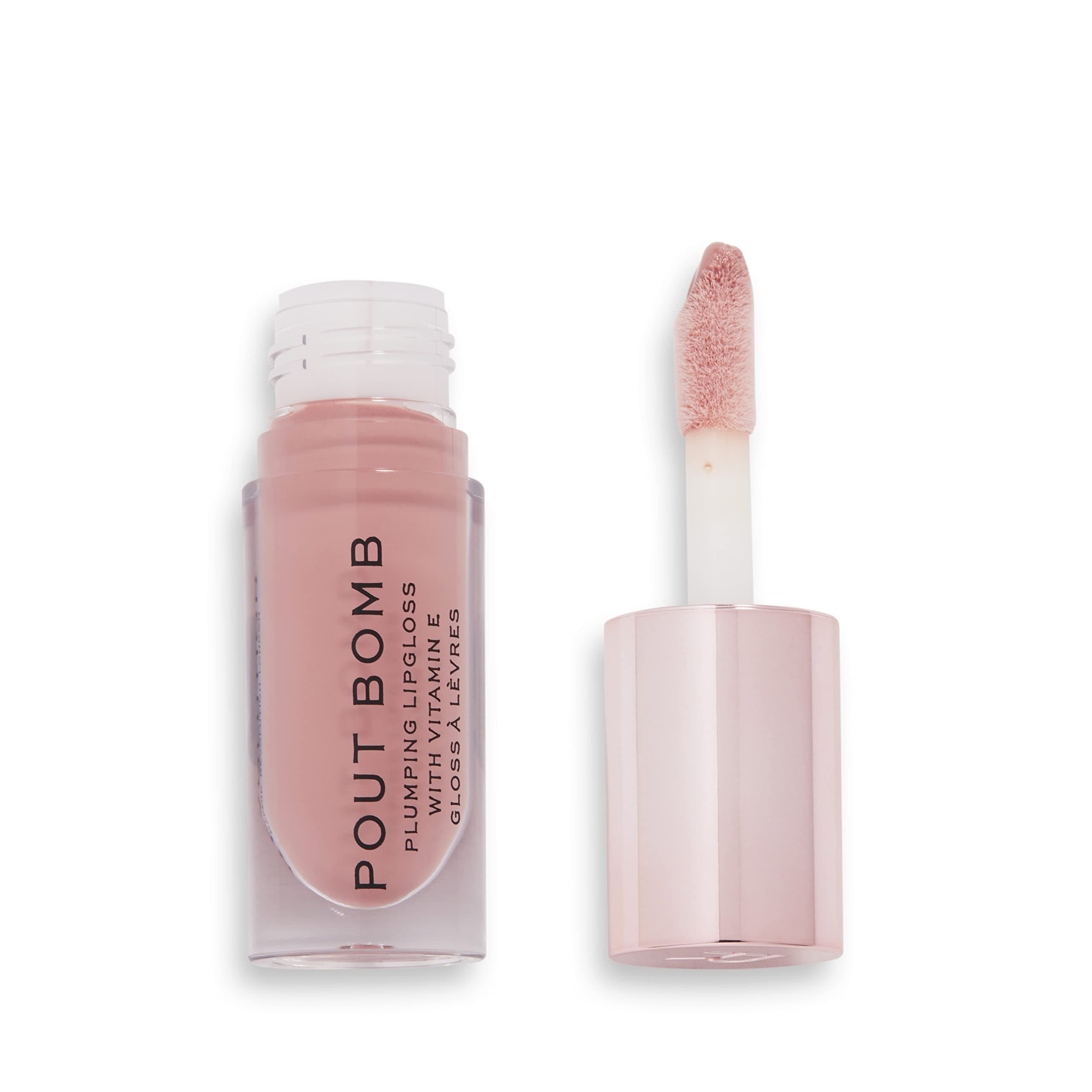 Pout Bomb Plumping Gloss, High Shine, Rich Pigment, Soft Tingle Effect, Nude