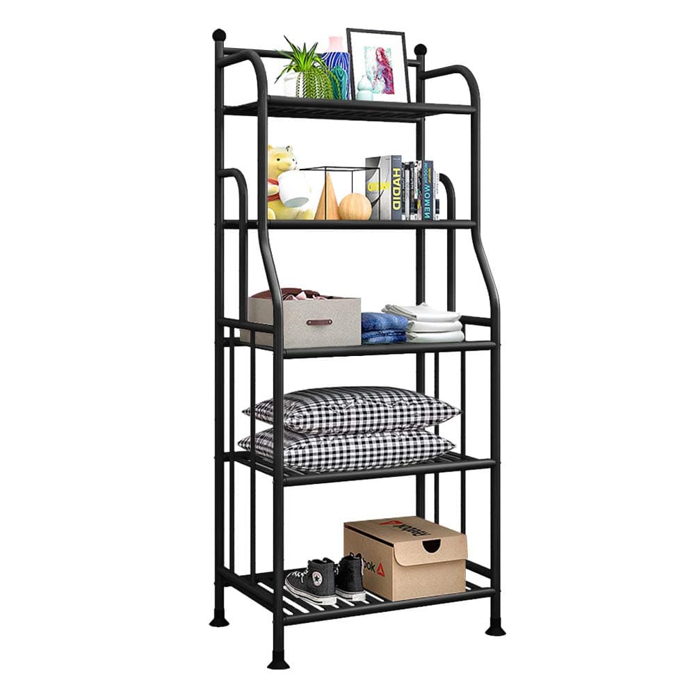 Forthcan Shelving Units, 5 Tier Metal Storage Shelves Organizer Plant Stand Shelf Bakers Rack for Kitchen Living Room Laundry Indoor and Outdoor