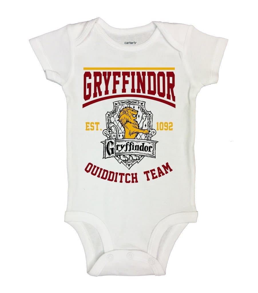 Cute Harry Potter Onesie " Gryffindor Jersey" Funny Kids Shirts - Little Royaltee 0-3 Months, White