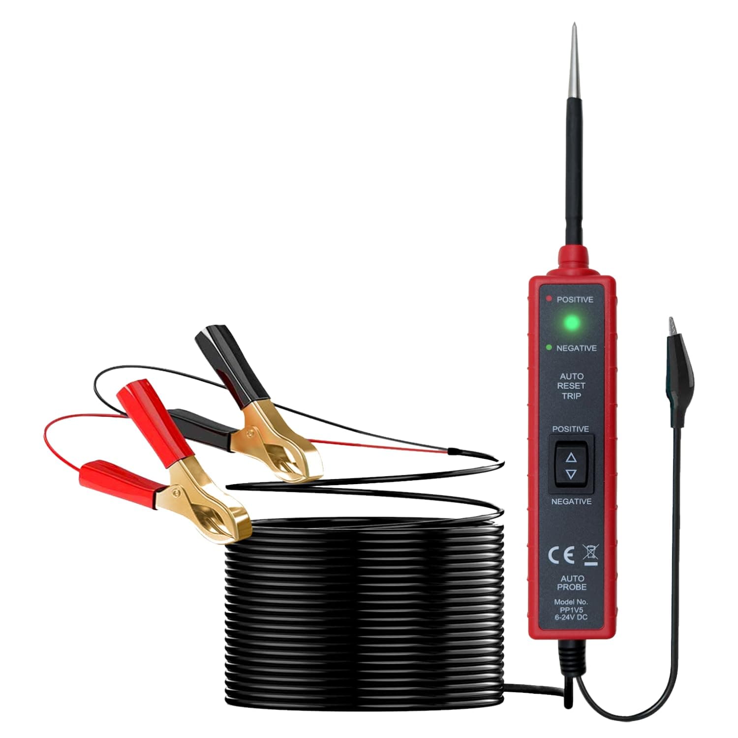 ZKTOOL Power Circuit Probe, Automotive Electrical System Tester DC 6-24V, Car Circuit Tester, Short Circuit Tester, Voltage Tester, Polarity Identify, Test Light, Component Activation