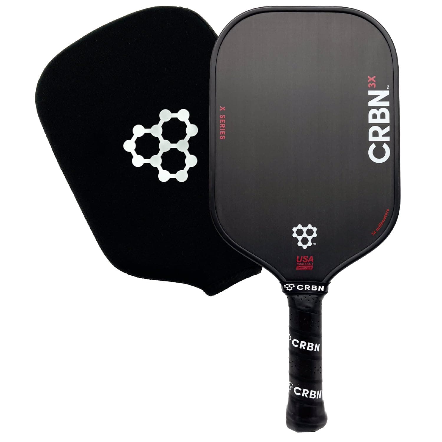 CRBN X Series Power Pickleball Paddle - Carbon Fiber Pickleball Paddle with Foam Injected Edges for Expanded Sweet Spot