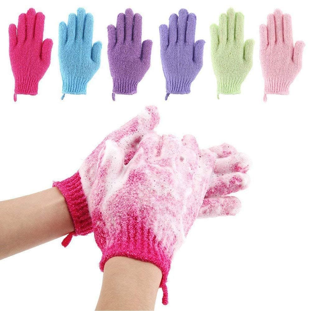 12 Pcs Exfoliating Shower Bath Gloves for Shower,Spa,Massage and Body Scrubs,Dead Skin Cell Remover Solft and Suitable for Men,Women and Children