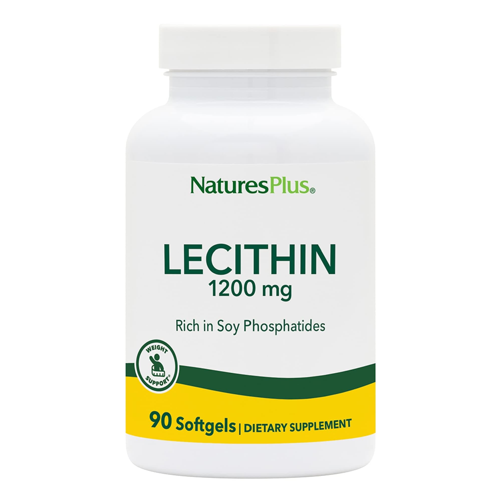 Lecithin - 1200 mg, 90 Softgels - Rich in Soy Phosphatides - Gluten Free - 90 Servings