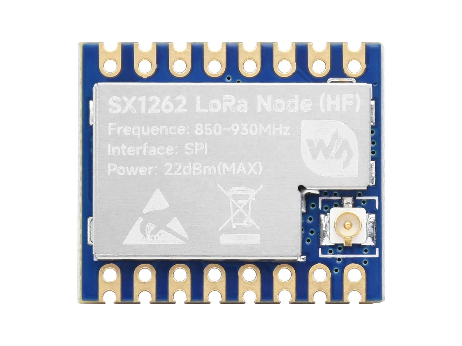 Waveshare Core1262 HF LoRa Module, SX1262 Chip, Long-Range Communication, Anti-Interference, Suitable For Sub-GHz Band, Suitable for 850~930MHz Frequency Band