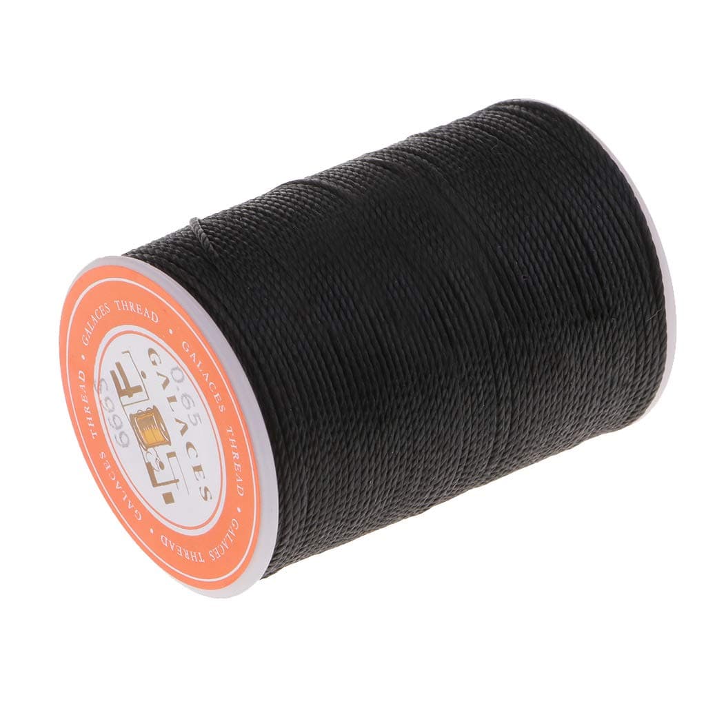 Deevoka Waxed Polyester .65mm Round Thread DIY Necklace Jewellery Making 85m/Cone, Black